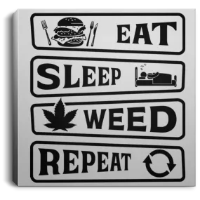 Ear Sleep Weed Repeat Canvas With Frame