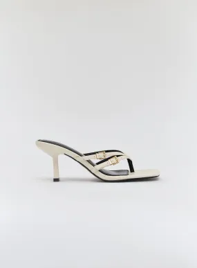 Ecru PU Strappy Heel- Nadia