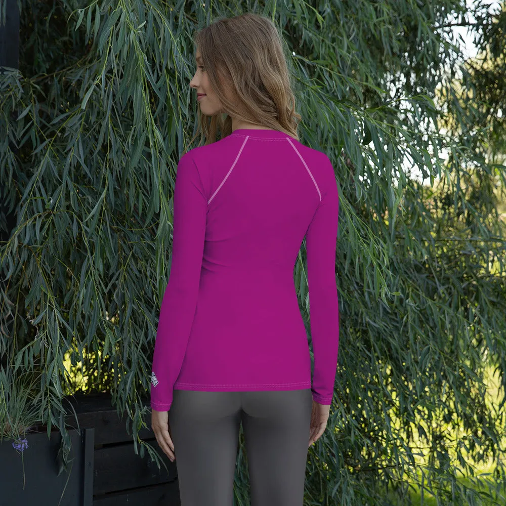 Effortless Chic: Solid Color Rash Guard for Women - Fresh Eggplant