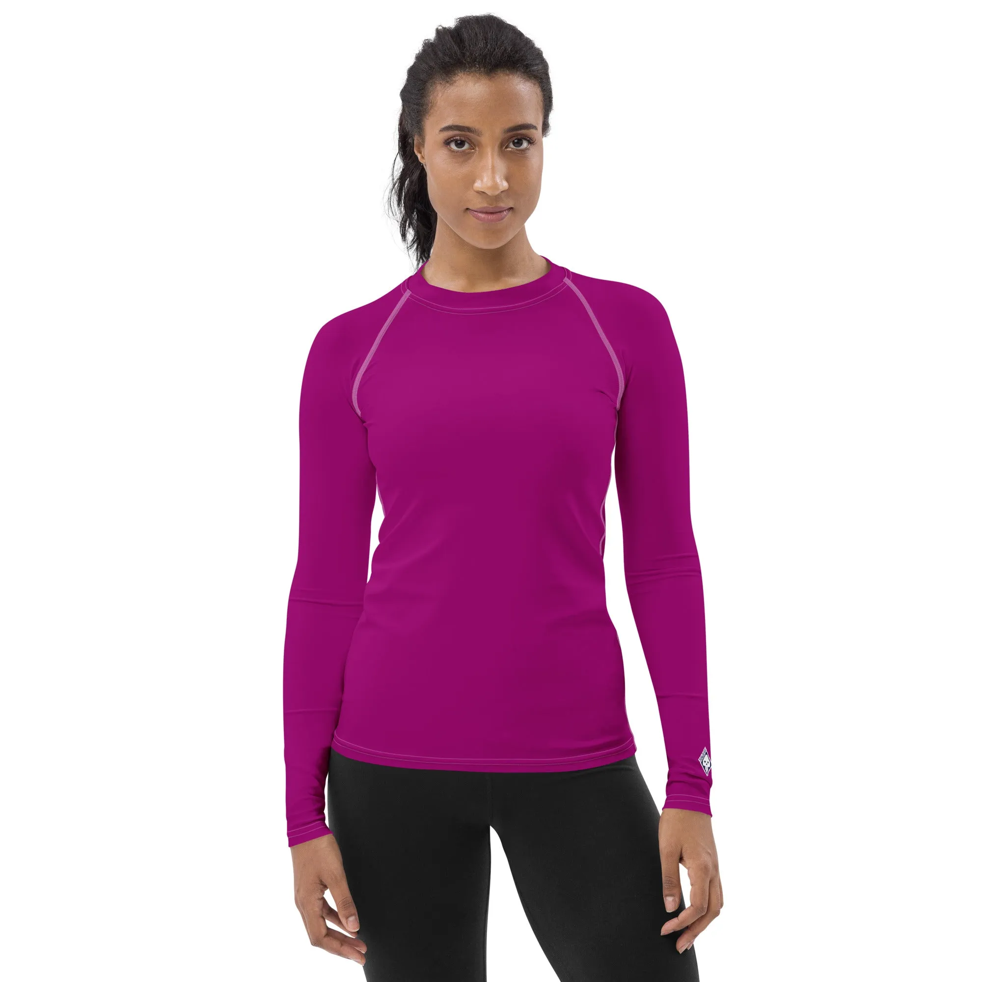 Effortless Chic: Solid Color Rash Guard for Women - Fresh Eggplant