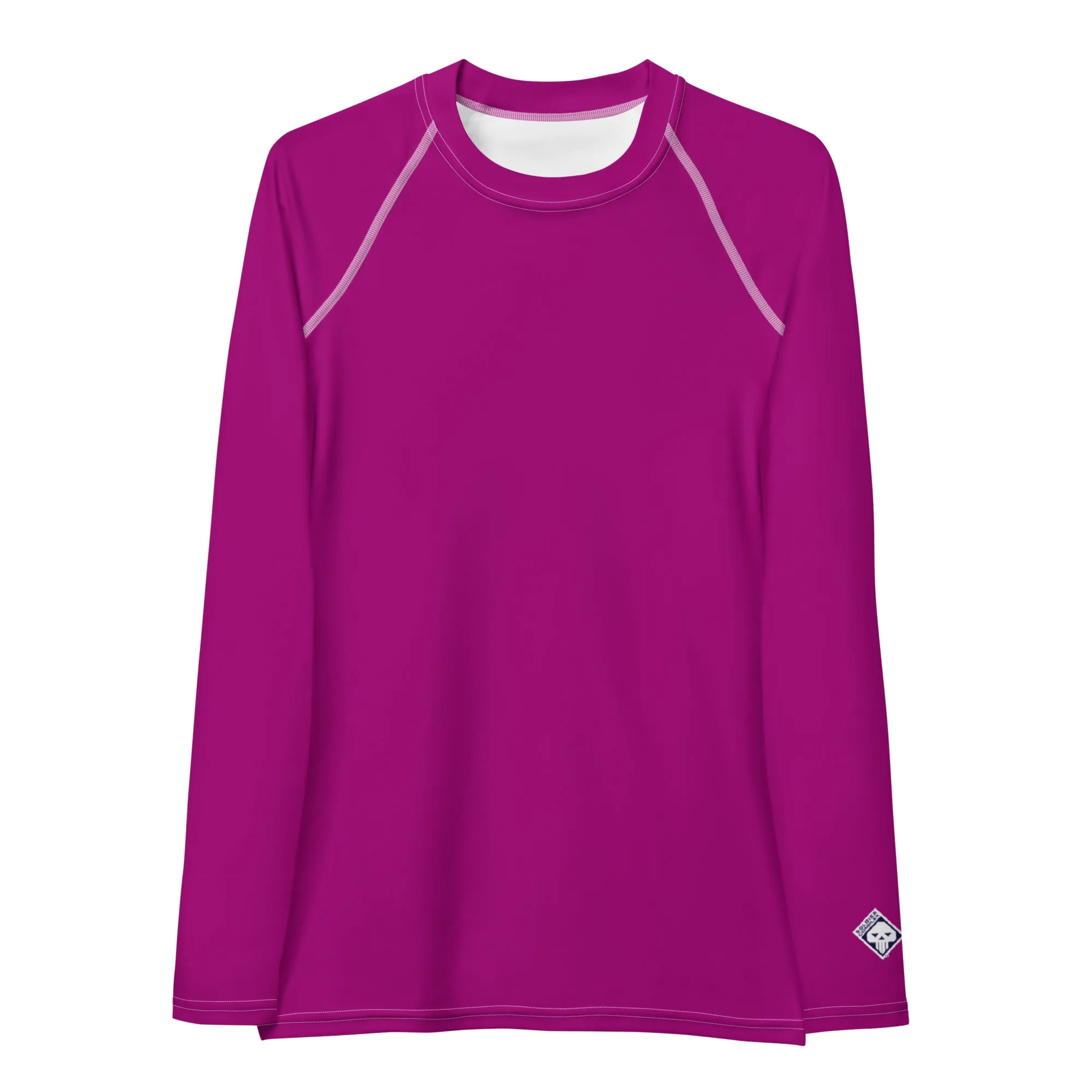 Effortless Chic: Solid Color Rash Guard for Women - Fresh Eggplant