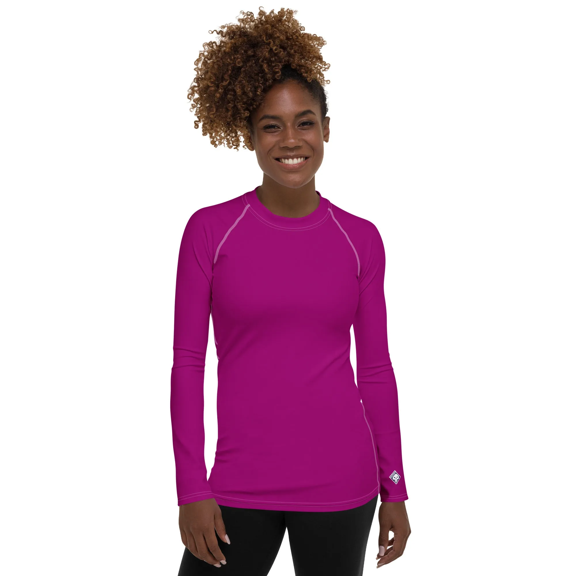 Effortless Chic: Solid Color Rash Guard for Women - Fresh Eggplant