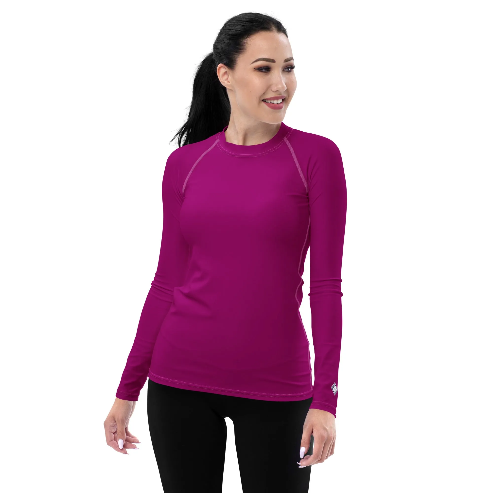 Effortless Chic: Solid Color Rash Guard for Women - Fresh Eggplant