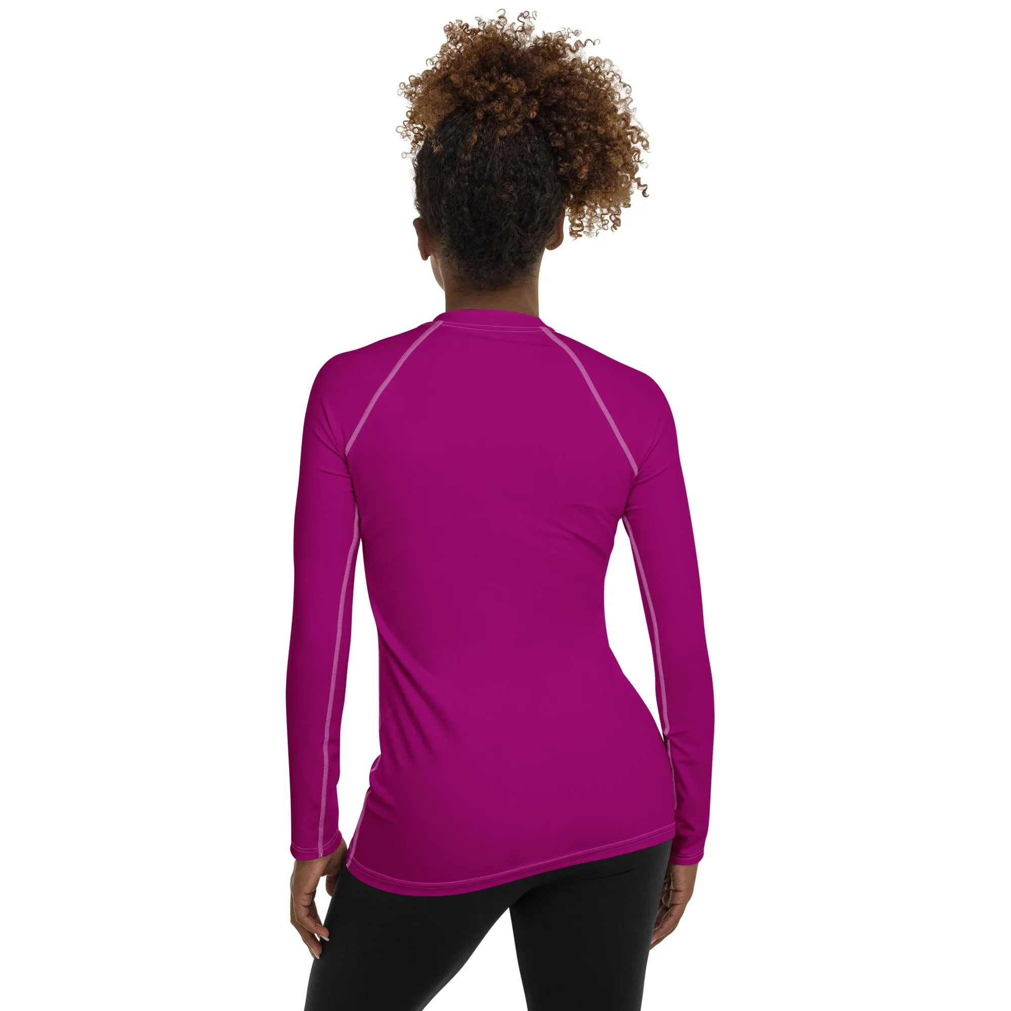 Effortless Chic: Solid Color Rash Guard for Women - Fresh Eggplant