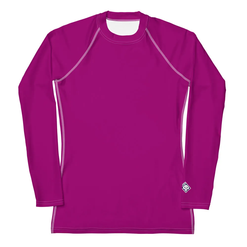 Effortless Chic: Solid Color Rash Guard for Women - Fresh Eggplant