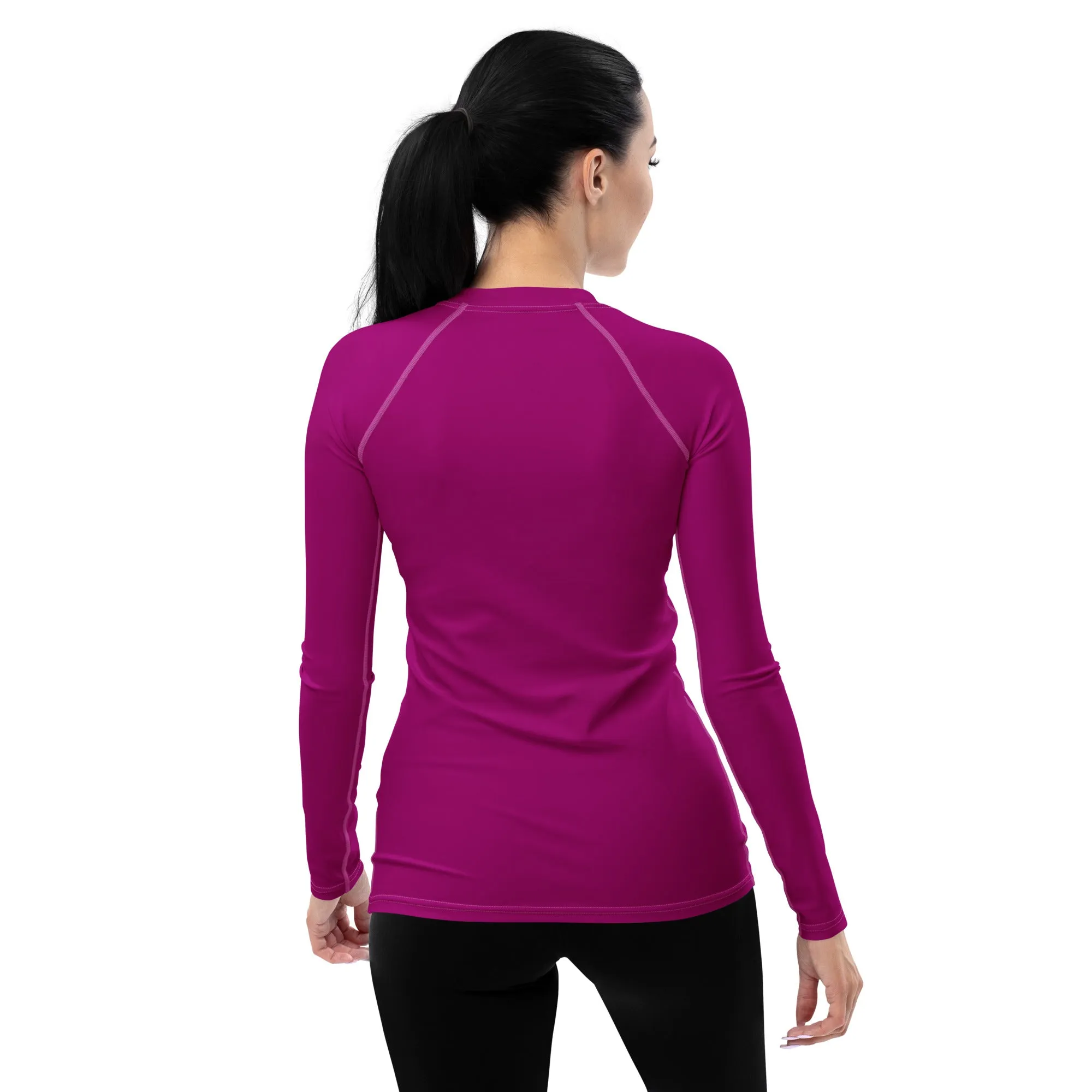 Effortless Chic: Solid Color Rash Guard for Women - Fresh Eggplant