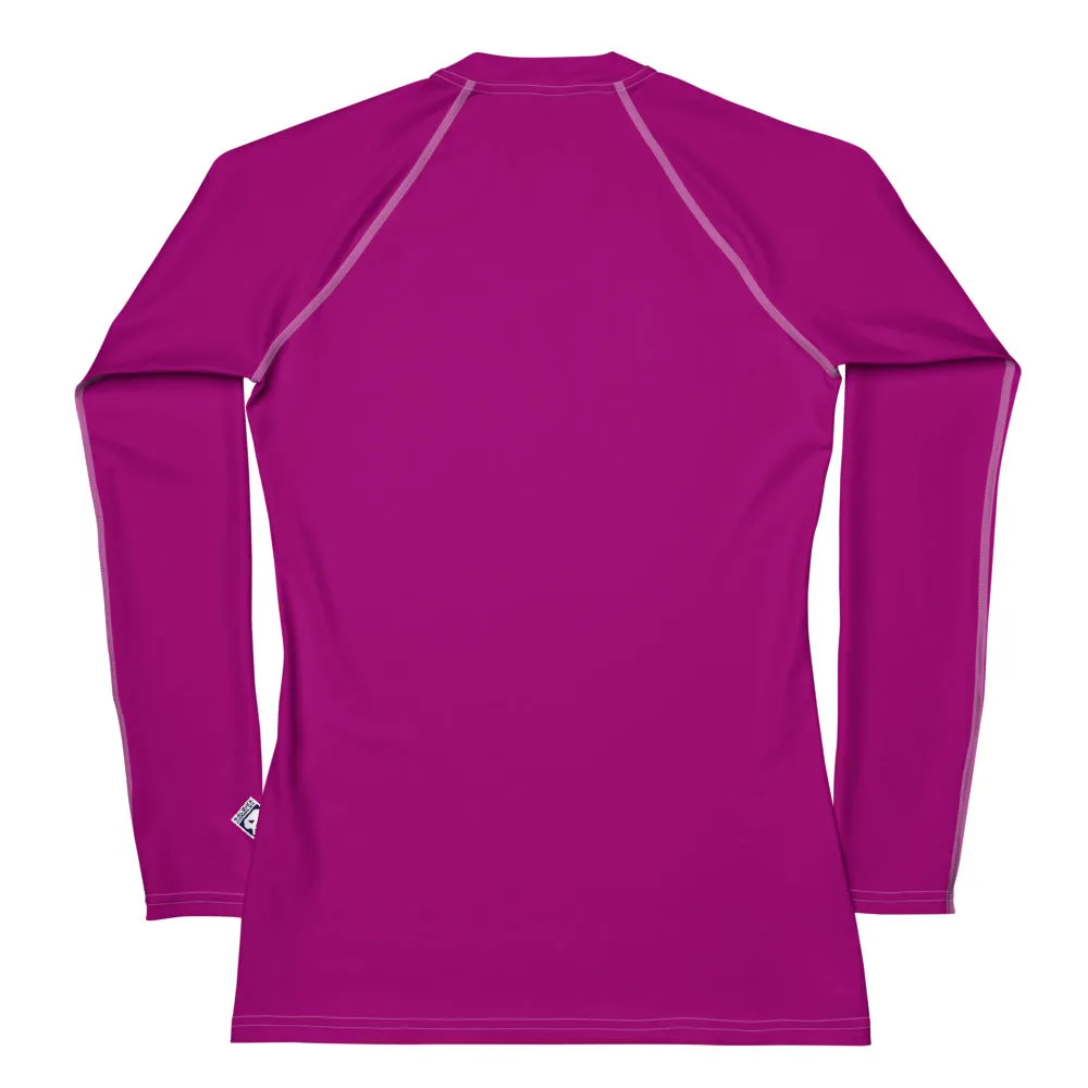 Effortless Chic: Solid Color Rash Guard for Women - Fresh Eggplant