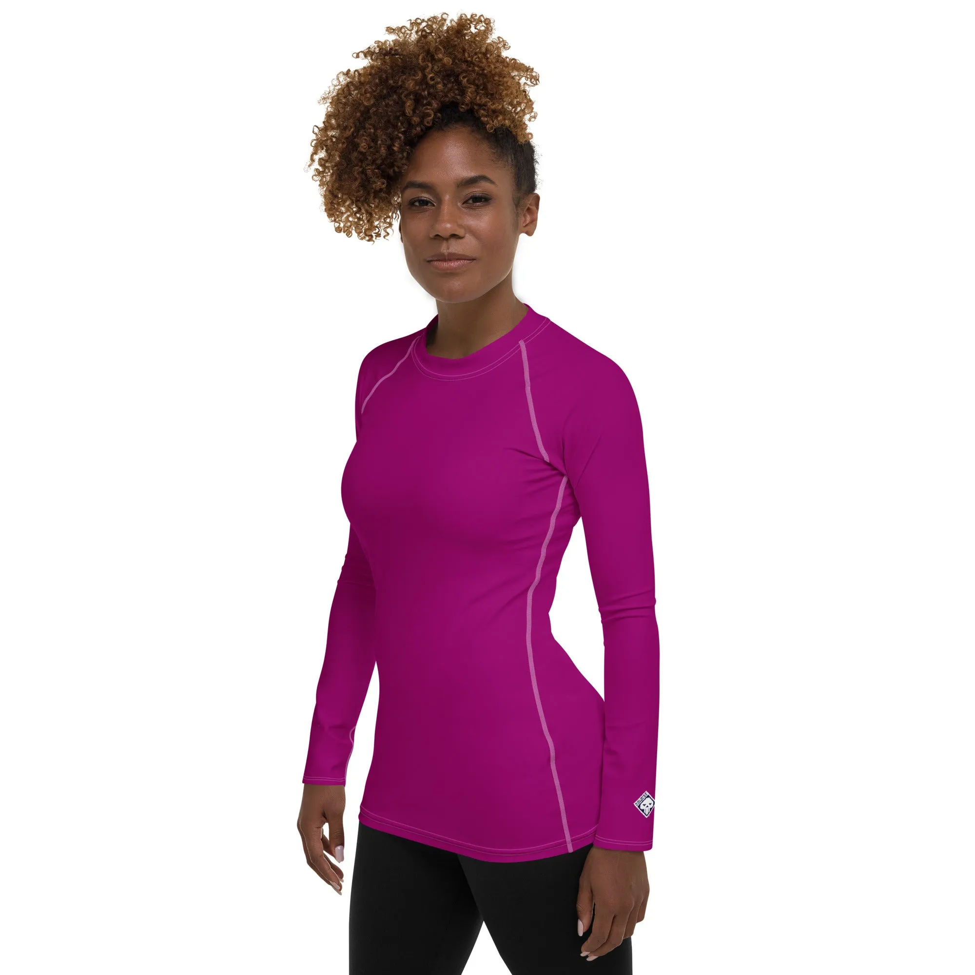 Effortless Chic: Solid Color Rash Guard for Women - Fresh Eggplant