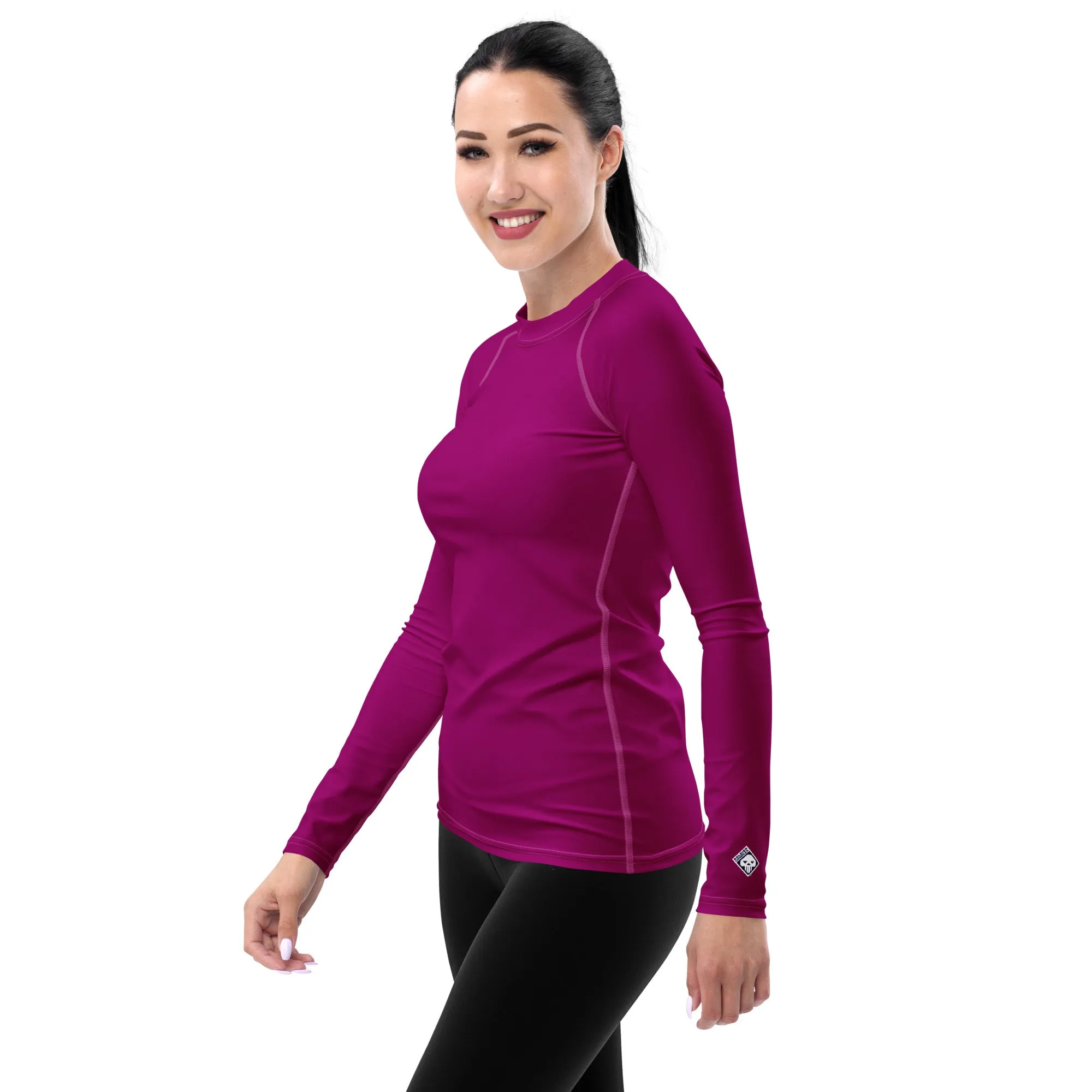 Effortless Chic: Solid Color Rash Guard for Women - Fresh Eggplant