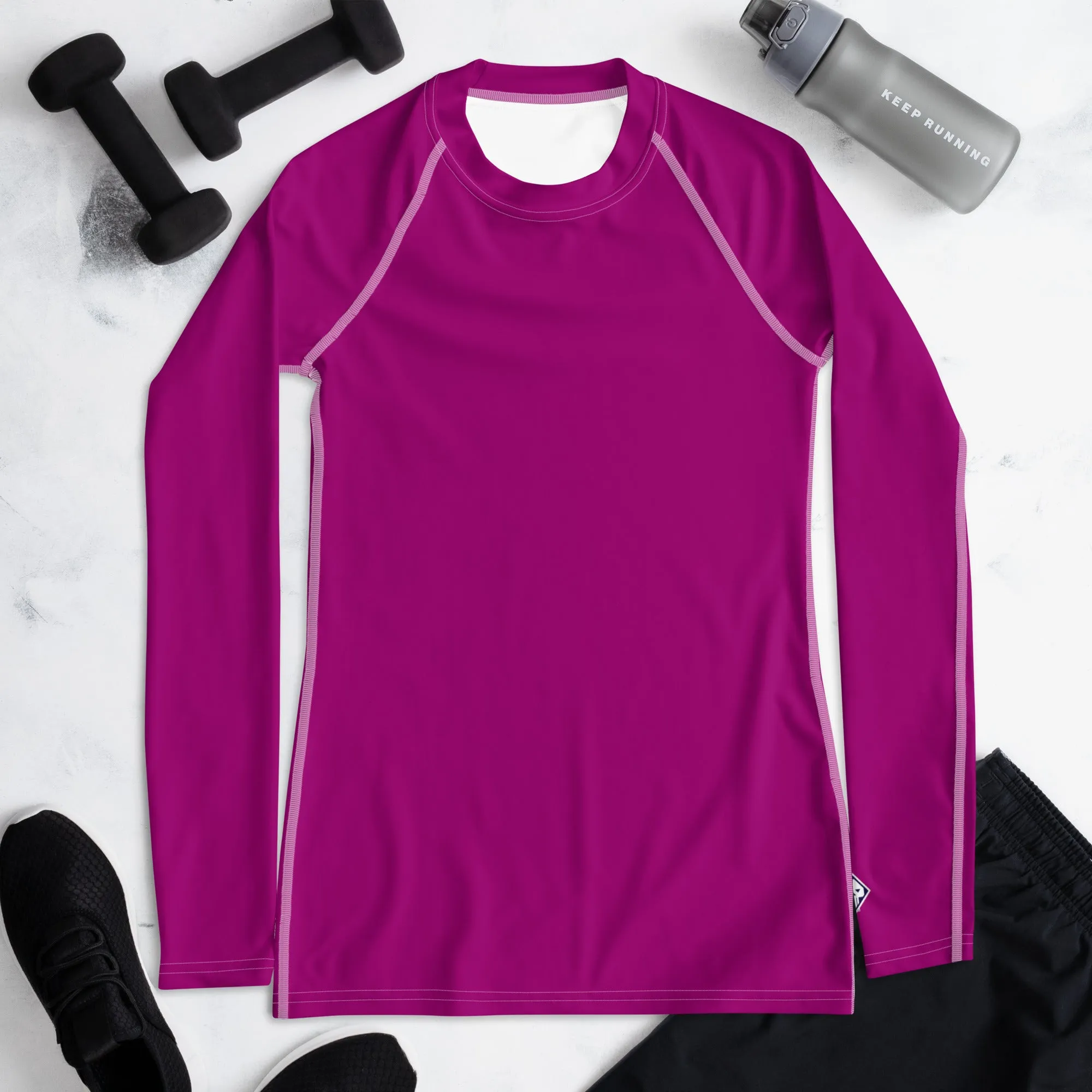 Effortless Chic: Solid Color Rash Guard for Women - Fresh Eggplant