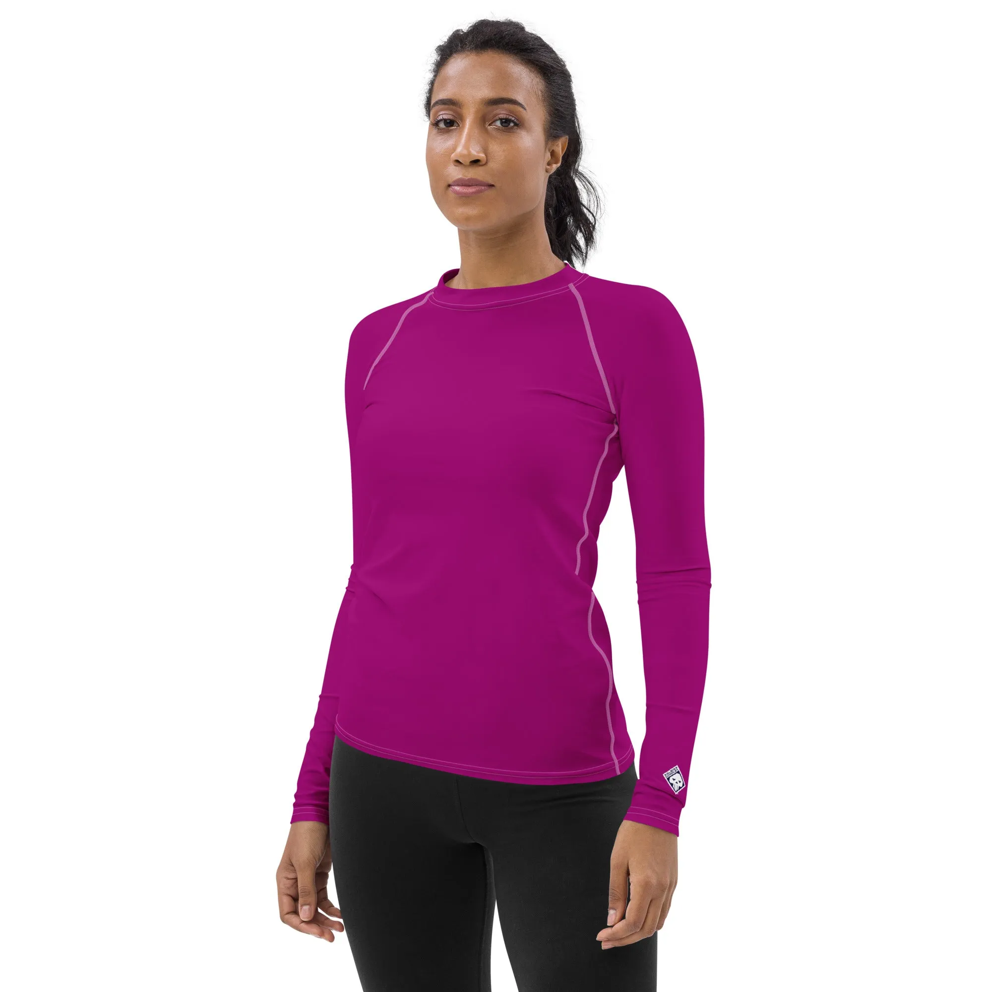 Effortless Chic: Solid Color Rash Guard for Women - Fresh Eggplant