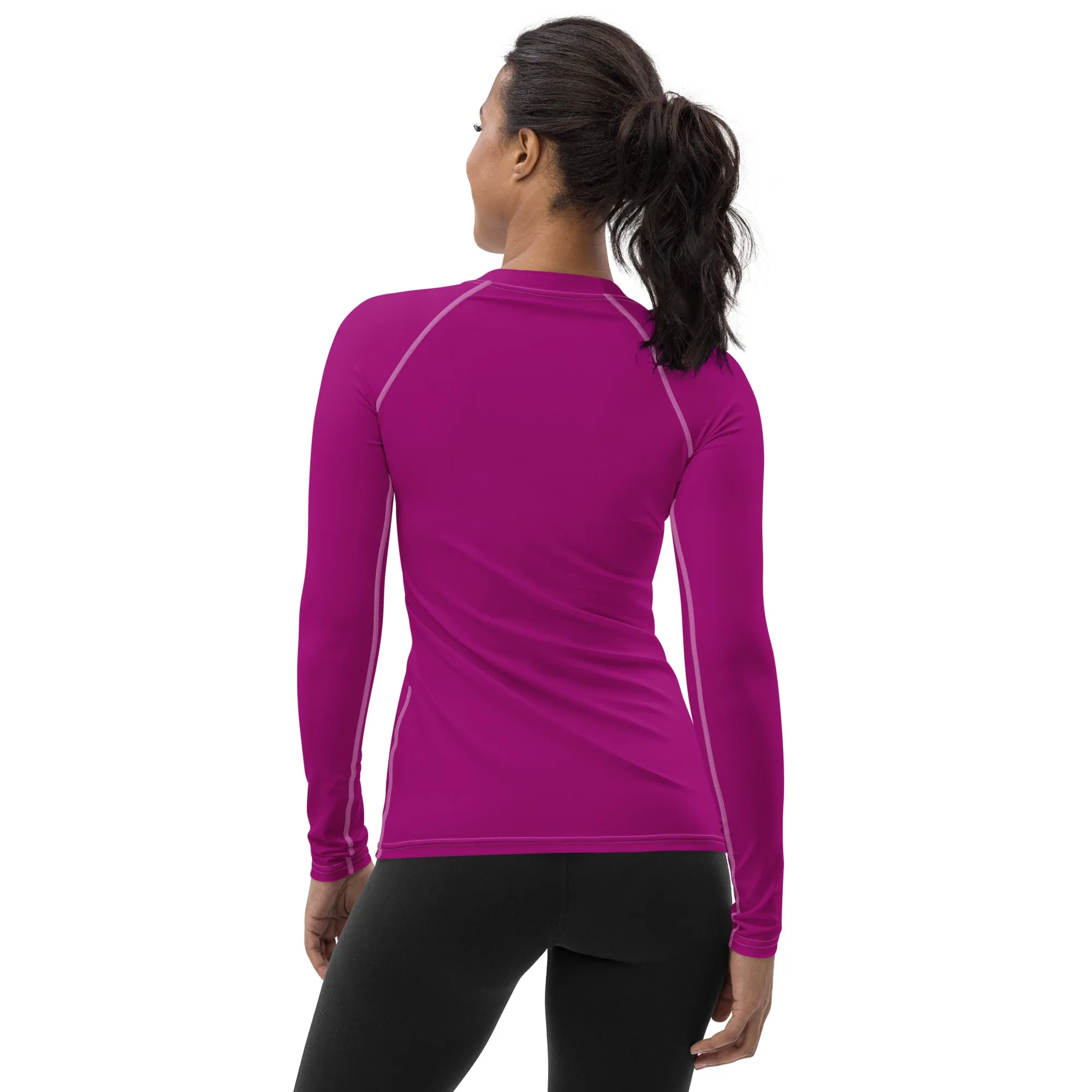 Effortless Chic: Solid Color Rash Guard for Women - Fresh Eggplant