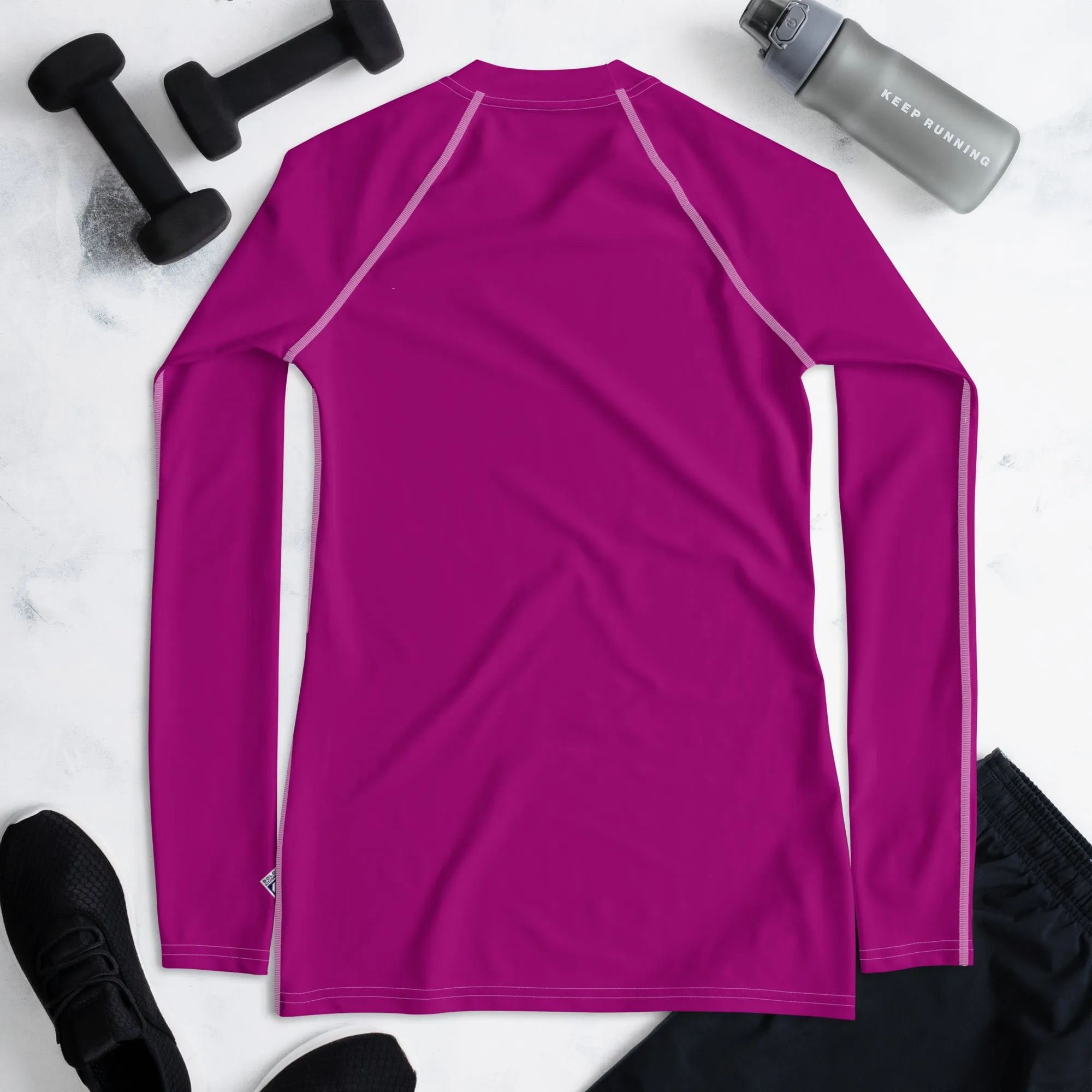 Effortless Chic: Solid Color Rash Guard for Women - Fresh Eggplant