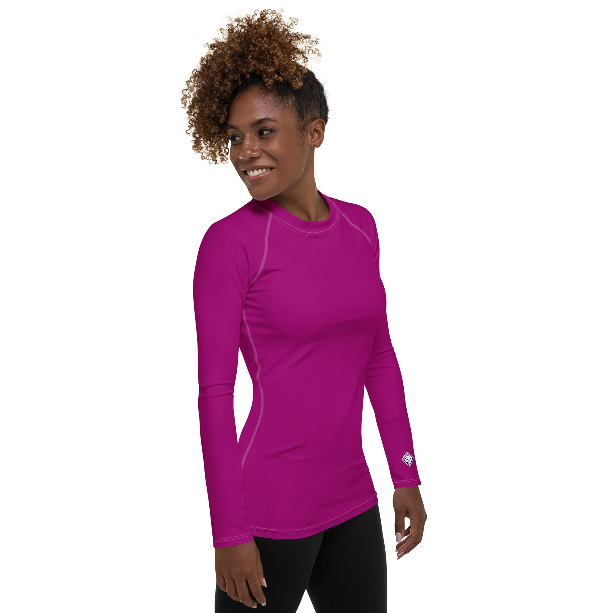 Effortless Chic: Solid Color Rash Guard for Women - Fresh Eggplant