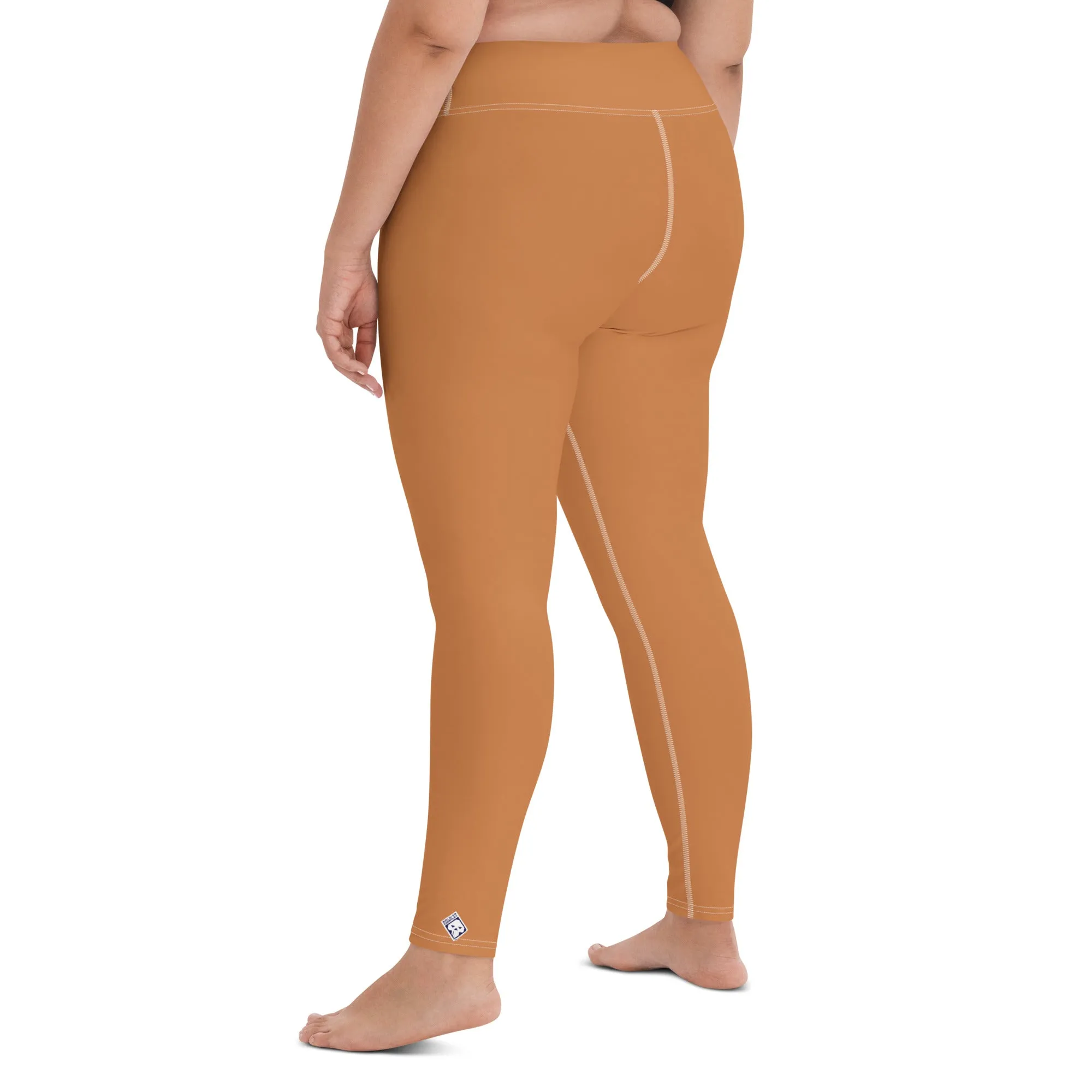 Effortless Movement: Women's Solid Color Yoga Pants - Raw Sienna