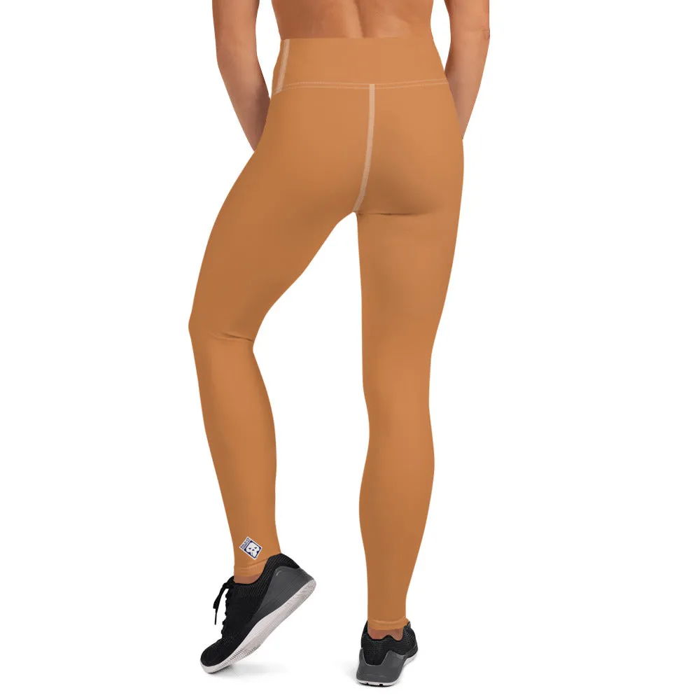 Effortless Movement: Women's Solid Color Yoga Pants - Raw Sienna