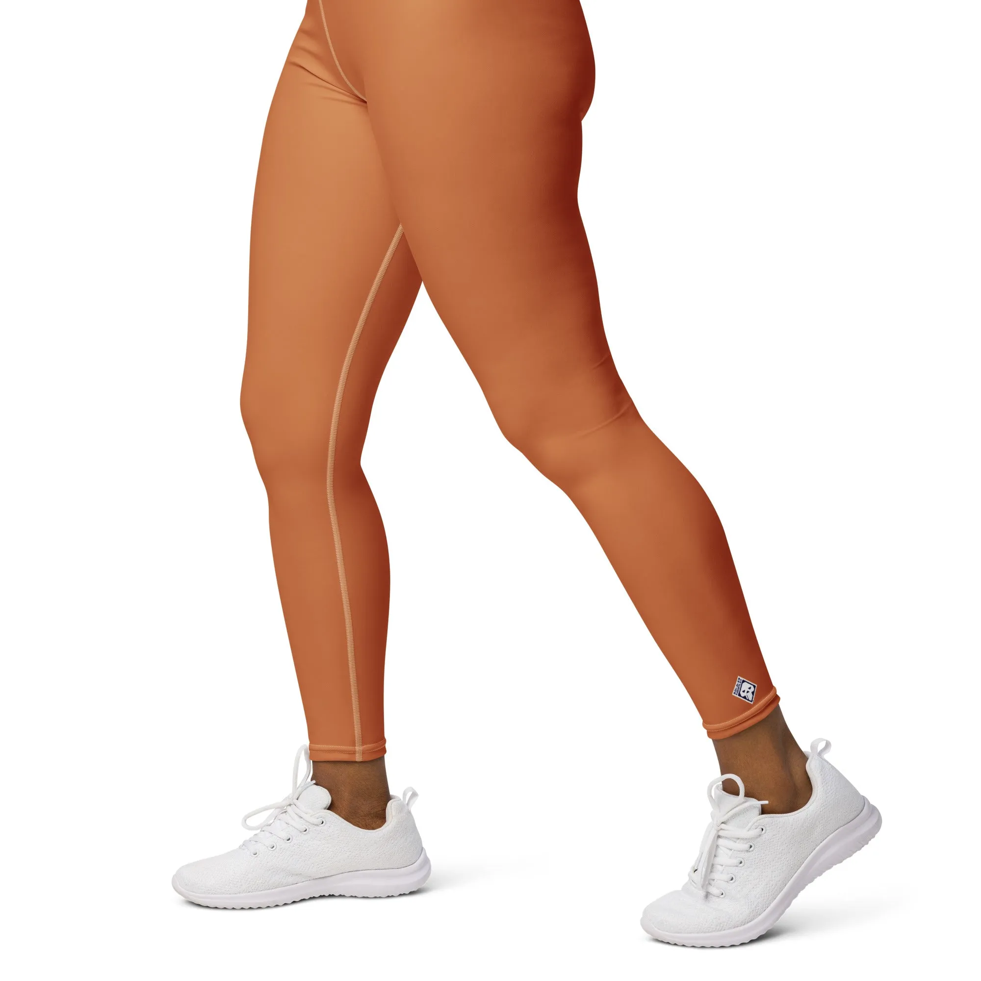 Effortless Movement: Women's Solid Color Yoga Pants - Raw Sienna