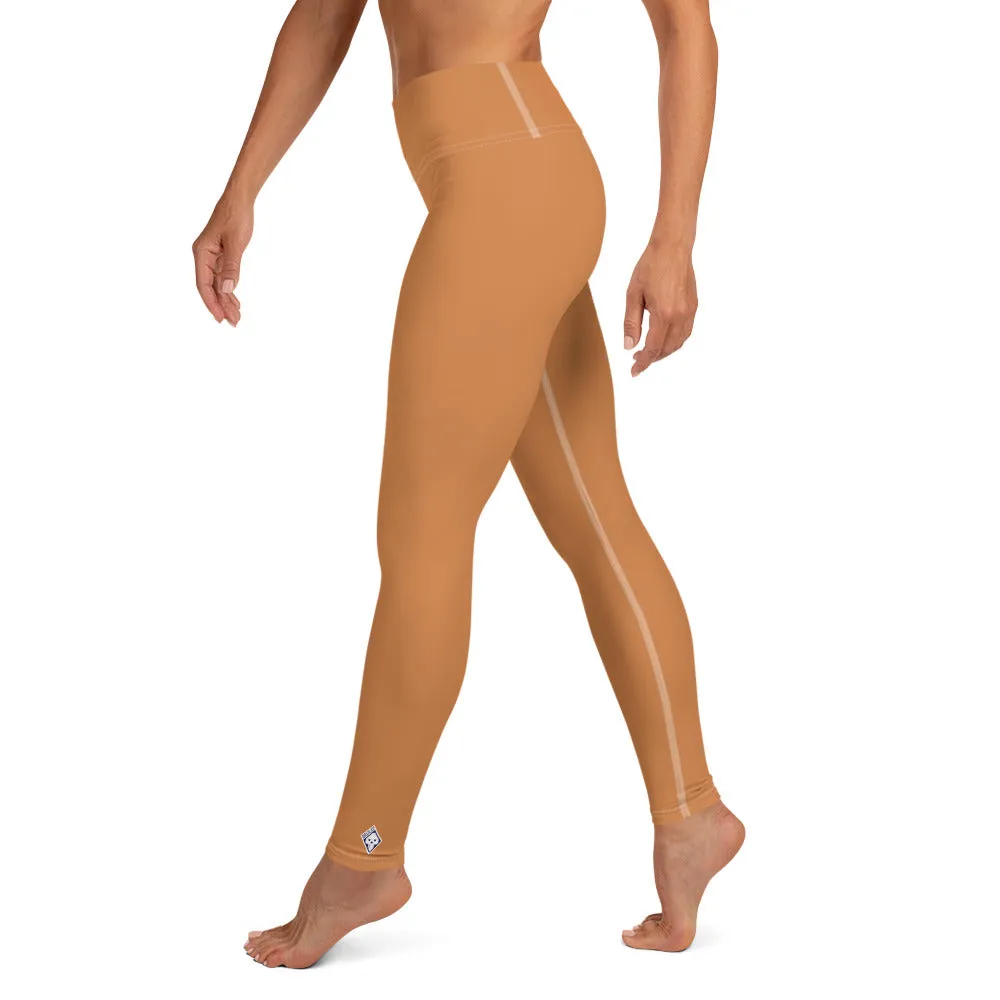 Effortless Movement: Women's Solid Color Yoga Pants - Raw Sienna