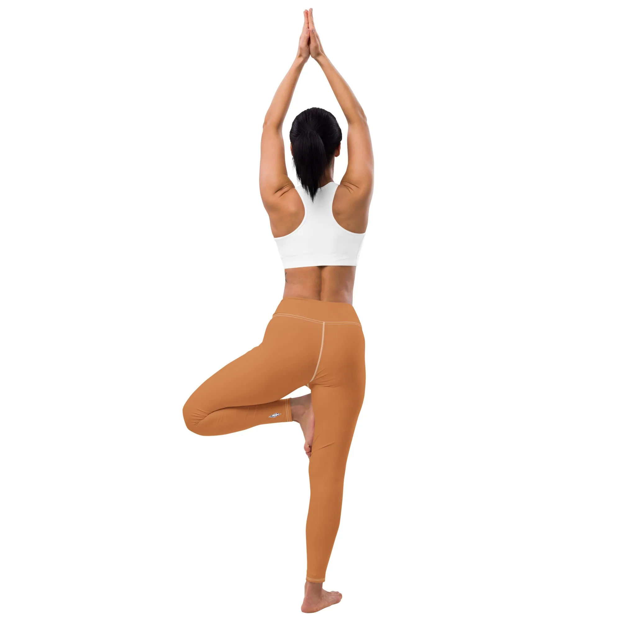 Effortless Movement: Women's Solid Color Yoga Pants - Raw Sienna