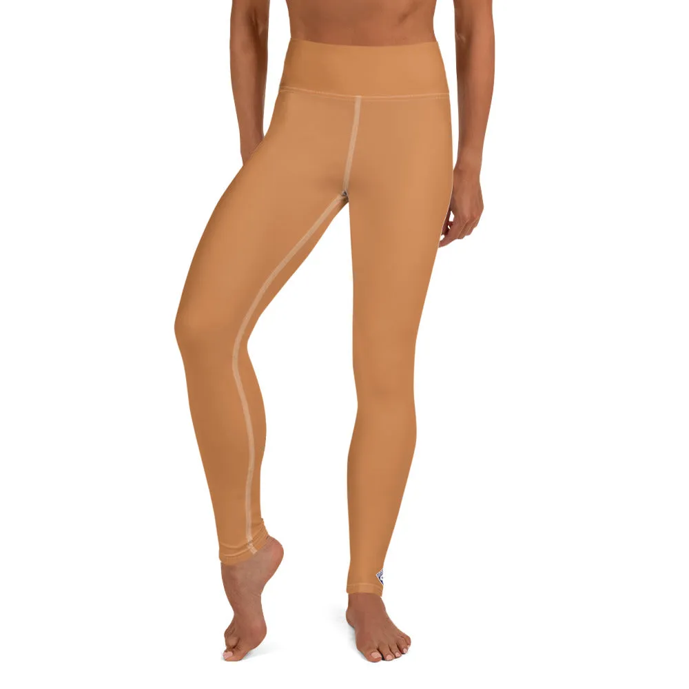 Effortless Movement: Women's Solid Color Yoga Pants - Raw Sienna