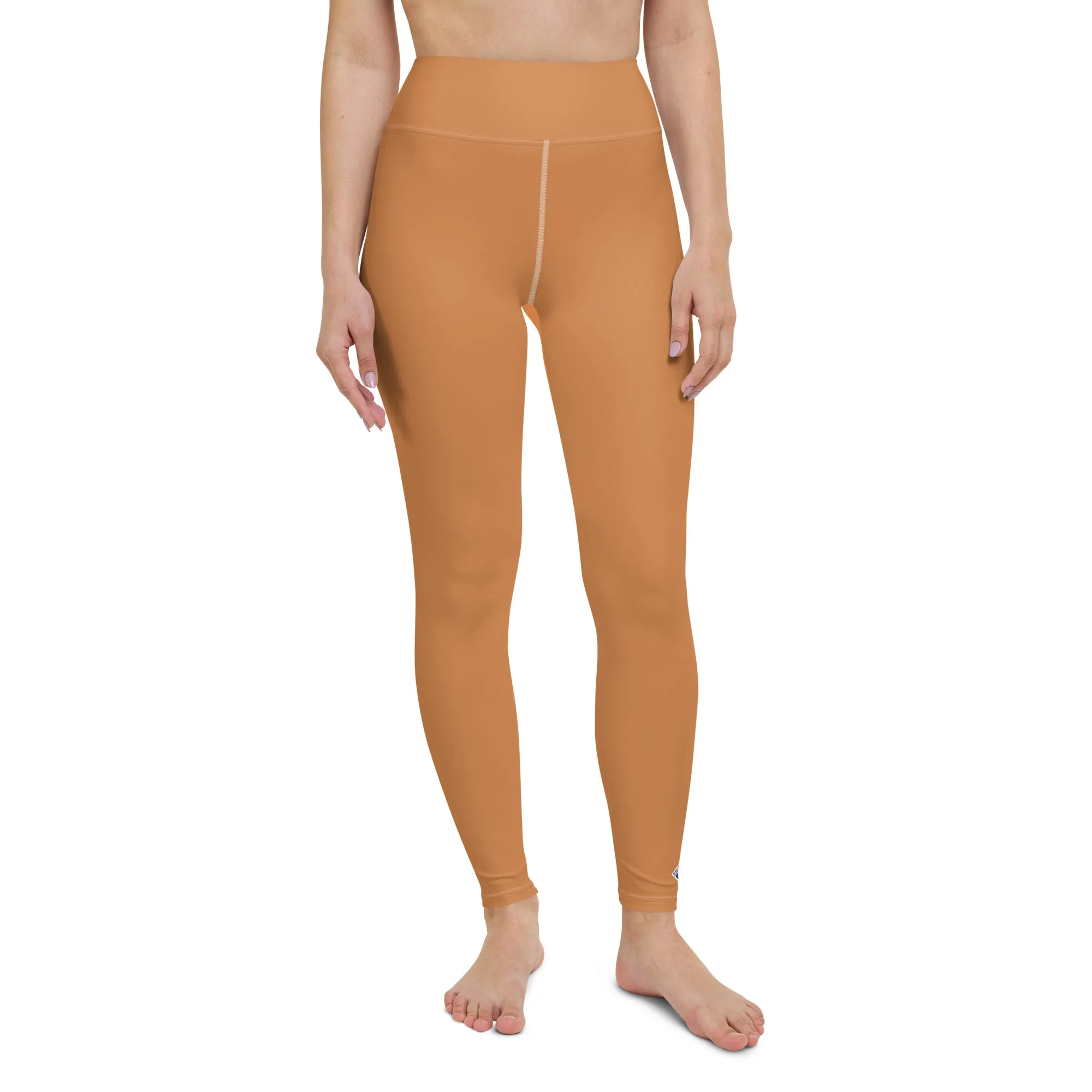 Effortless Movement: Women's Solid Color Yoga Pants - Raw Sienna