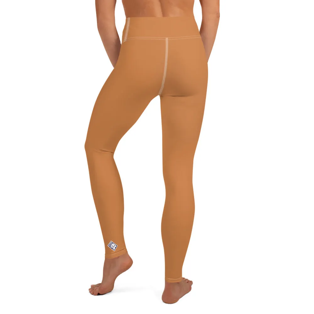 Effortless Movement: Women's Solid Color Yoga Pants - Raw Sienna