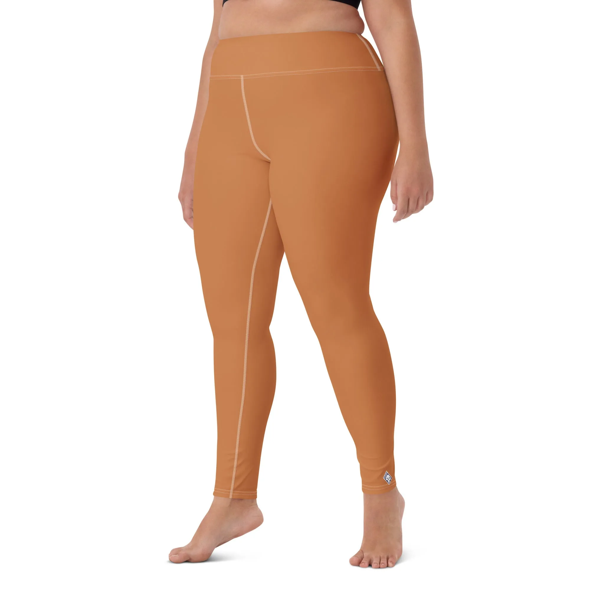 Effortless Movement: Women's Solid Color Yoga Pants - Raw Sienna