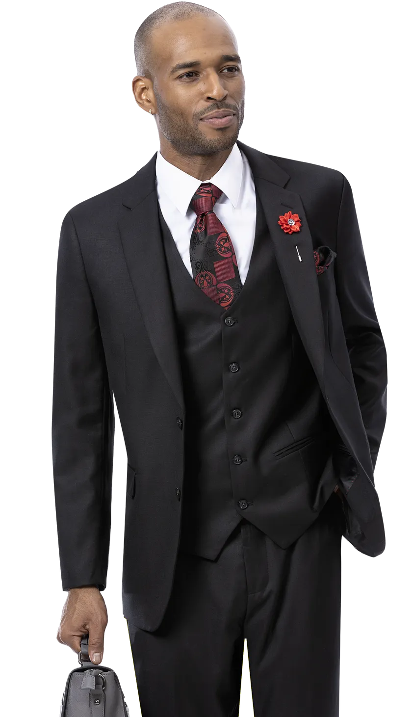 EJ Samuel Black Modern Fit Suit M18022