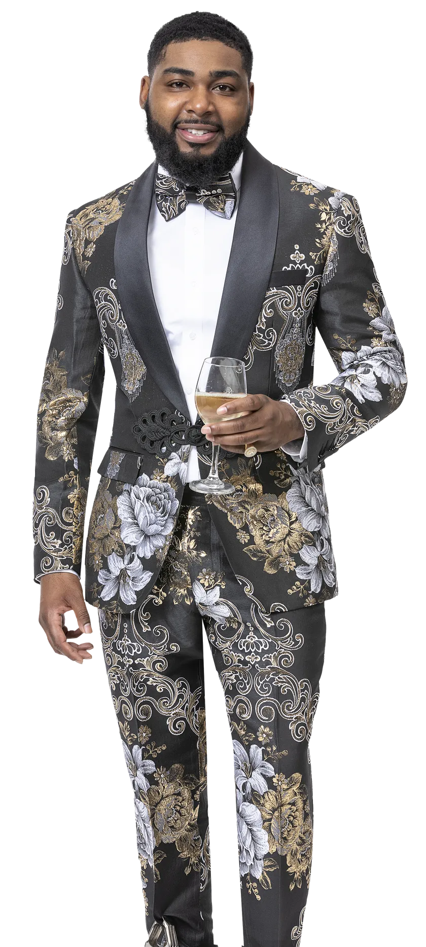 EJ Samuel Blk/Gold Suit JP119