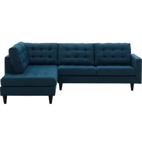 Empress 2 Piece Upholstered Fabric Left Facing Bumper Sectional