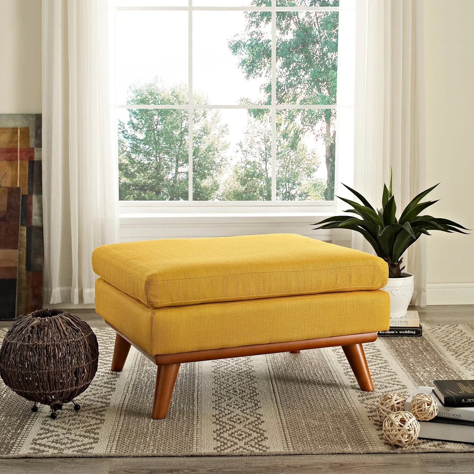 Engage Upholstered Fabric Ottoman