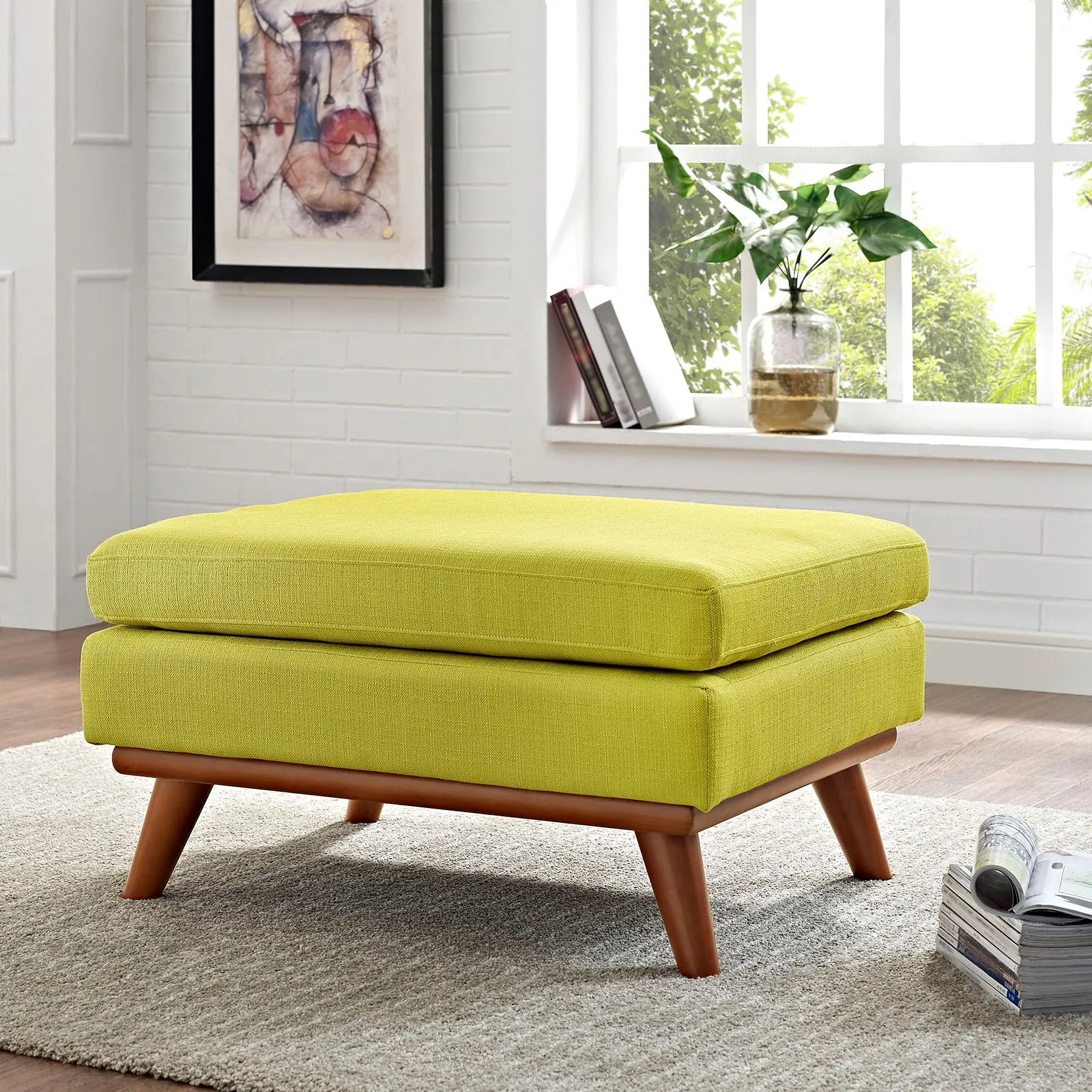 Engage Upholstered Fabric Ottoman