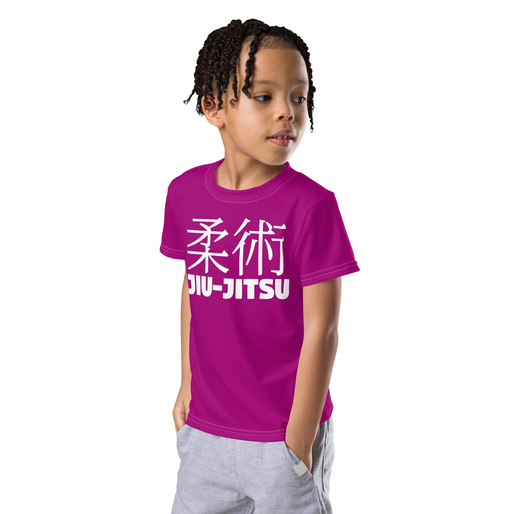 Fashionable Performance: Boy's Short Sleeve Classic Jiu-Jitsu Rash Guard - Vivid Purple