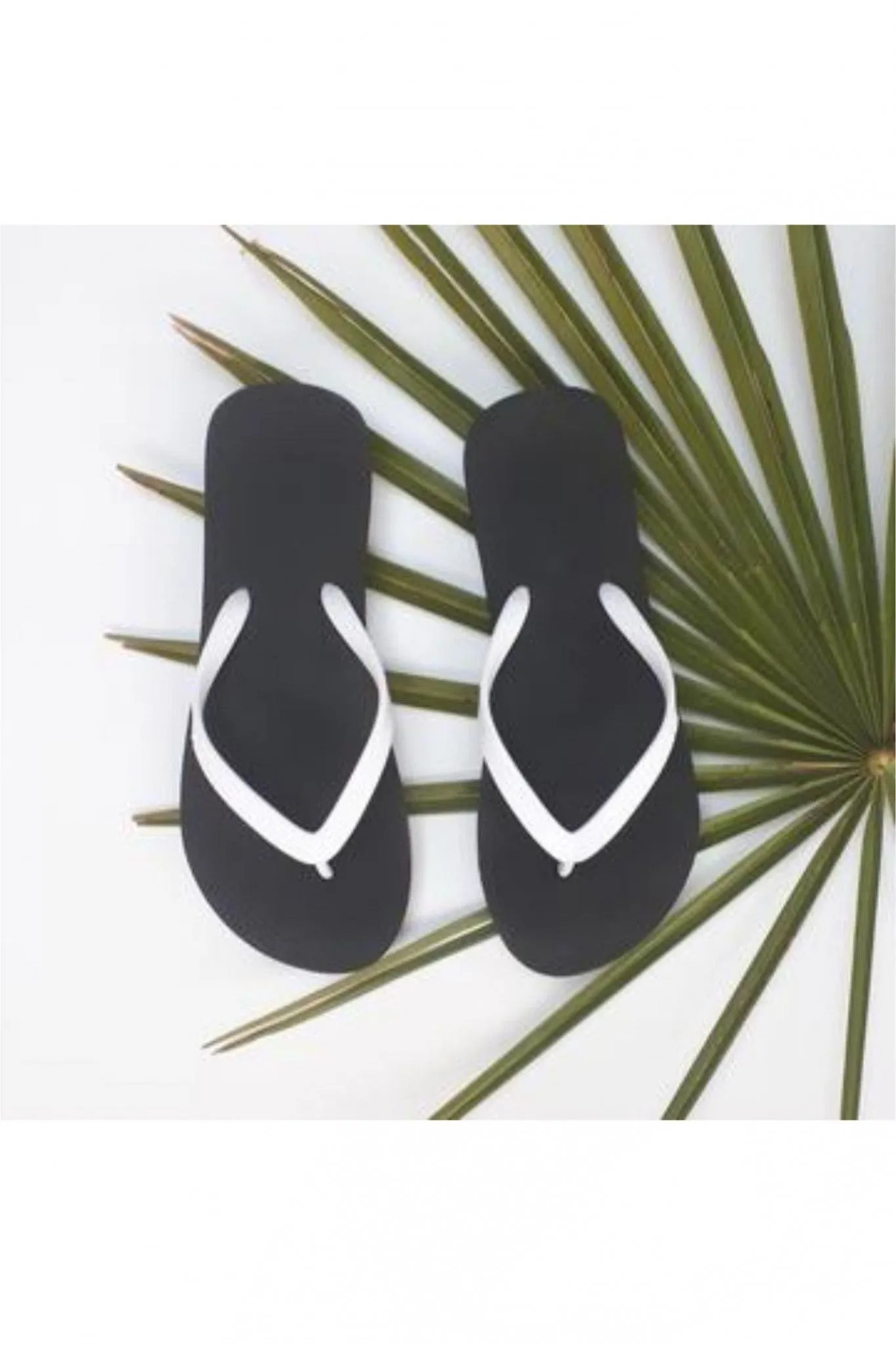 Filli London Naked Flip Flops - White On Black