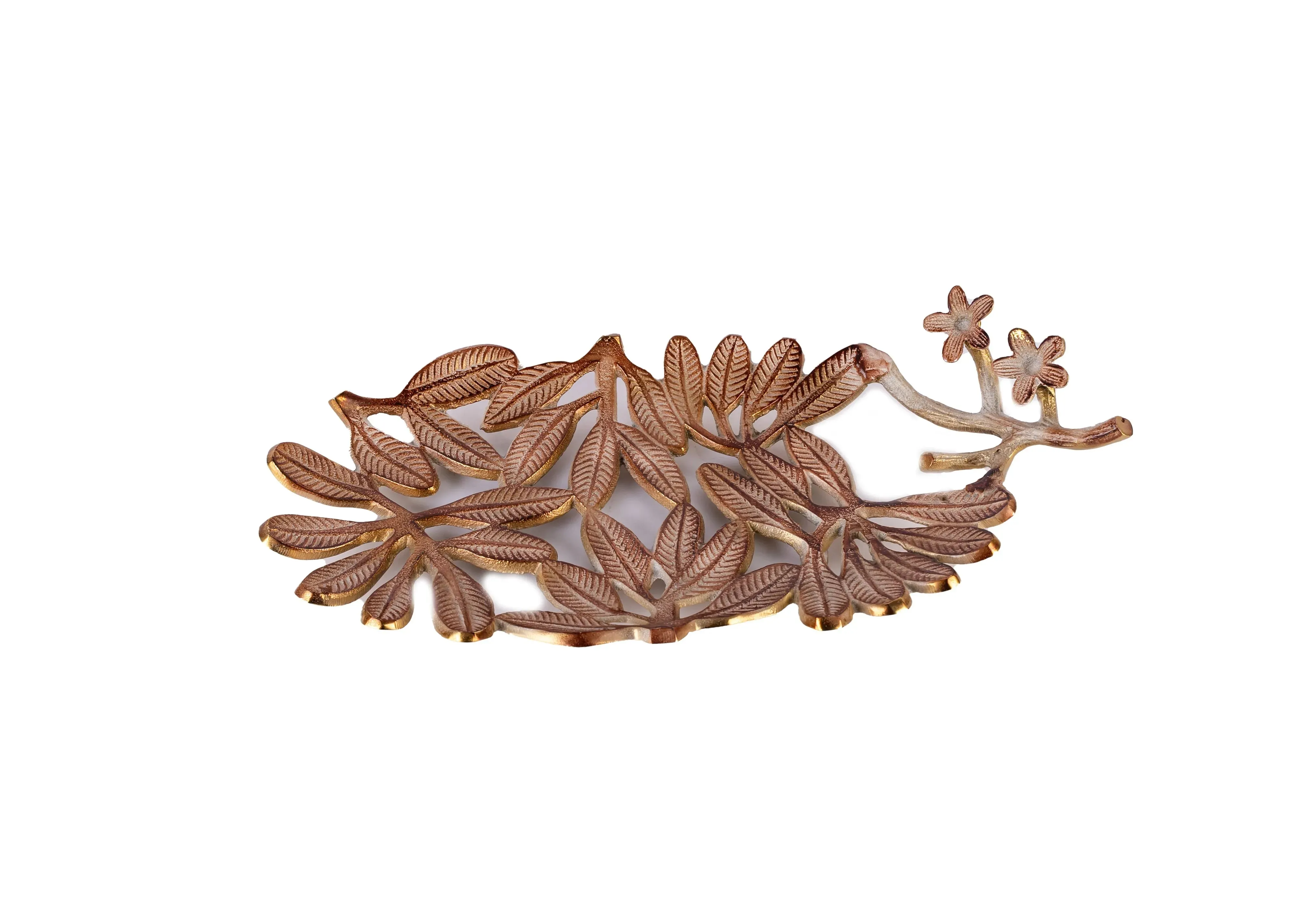 Floral Metal Multipurpose Décor Platter