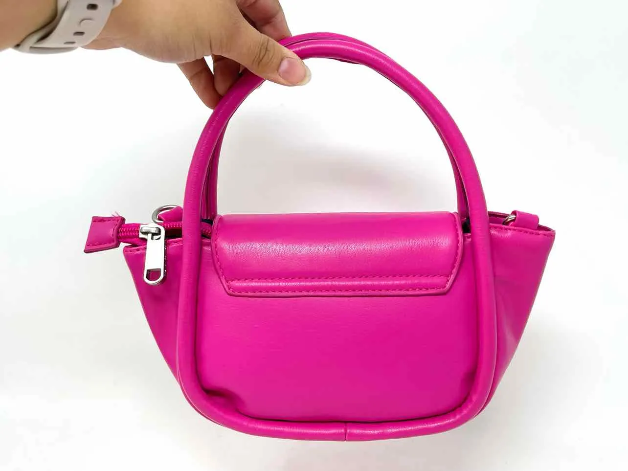 French Connection Size S ? Pink Solid Faux Leather Purses Satchel