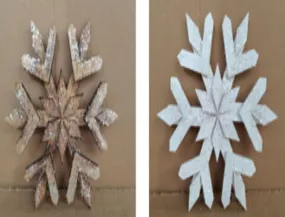 Gold Glitter Wooden Snowflake