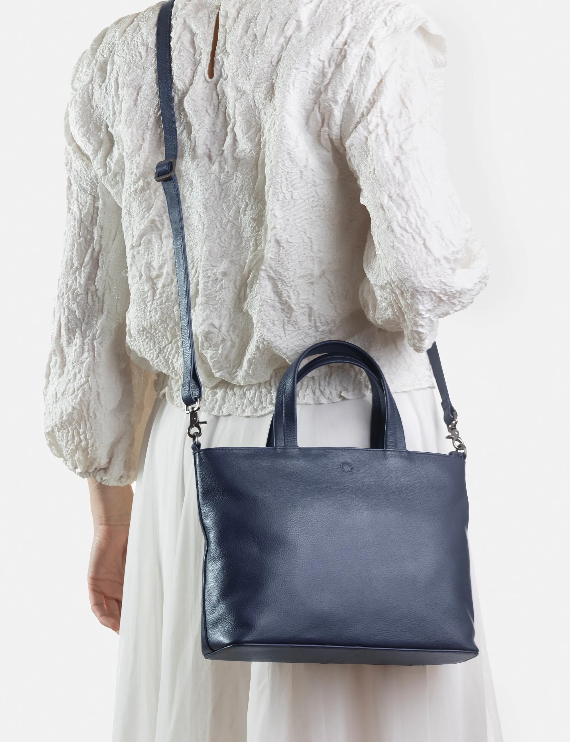 Hampton Navy Leather Multiway Grab Bag