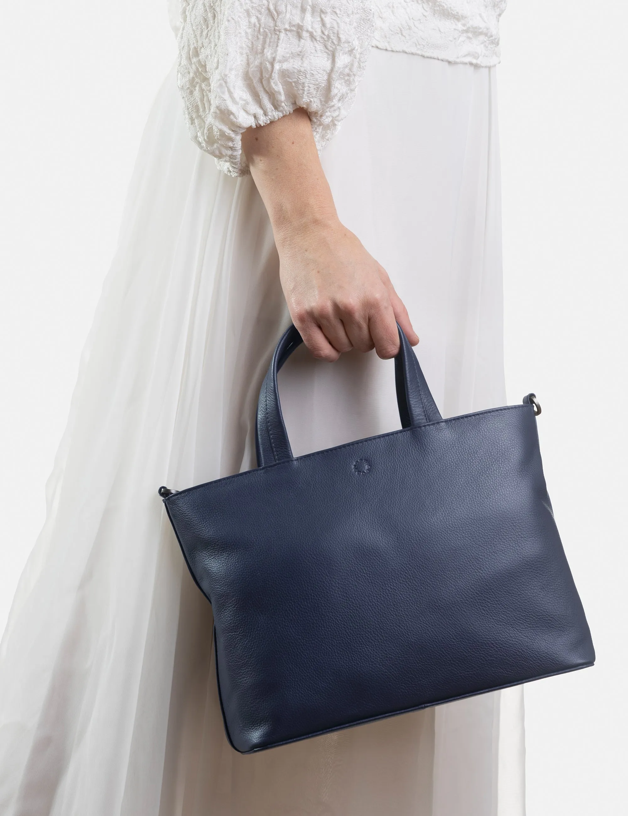 Hampton Navy Leather Multiway Grab Bag