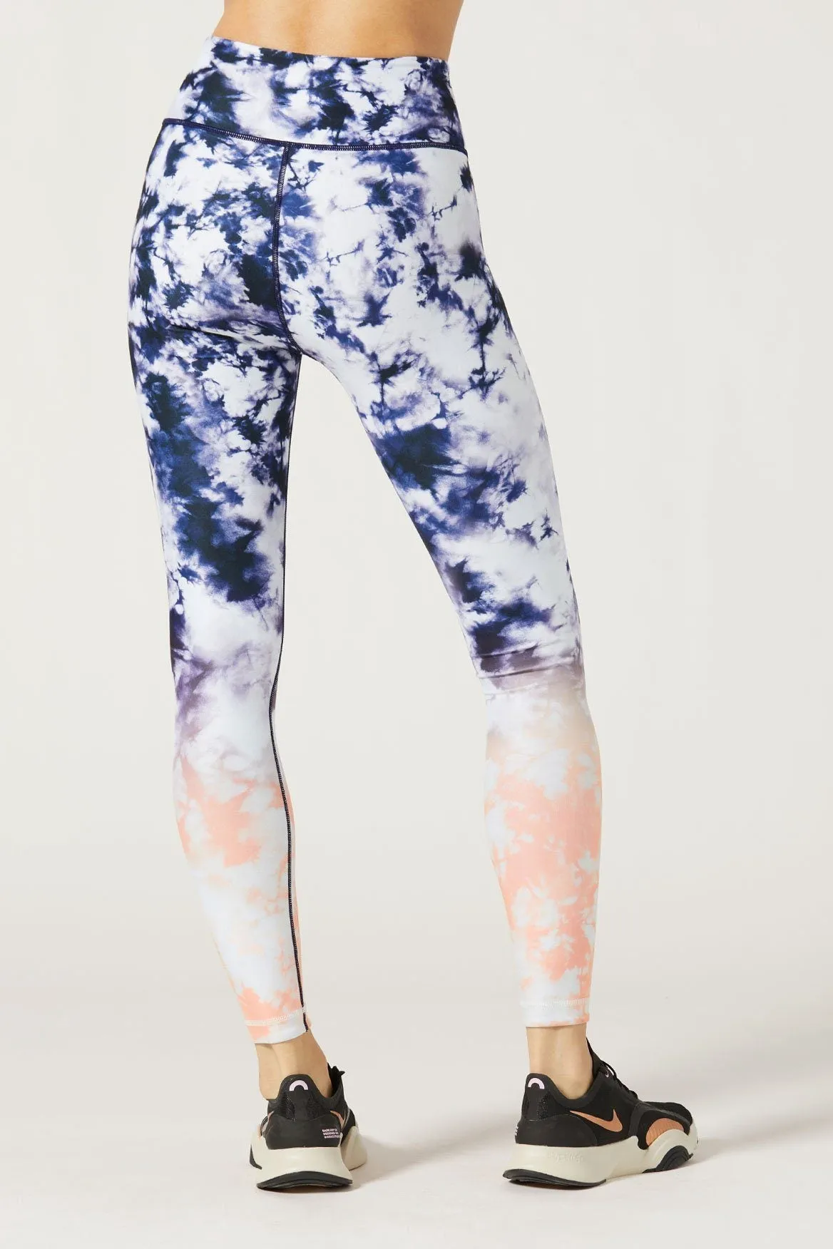 High Waist Reversible Legging Navy Coral