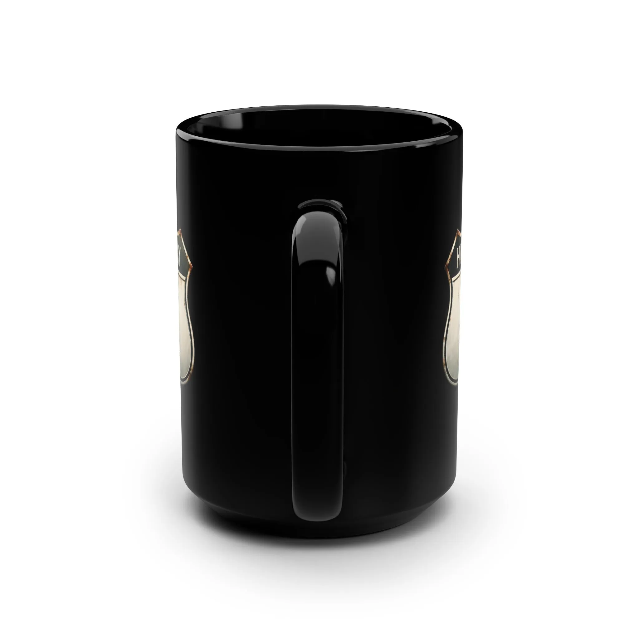 Highway 9 Black Mug, 15oz