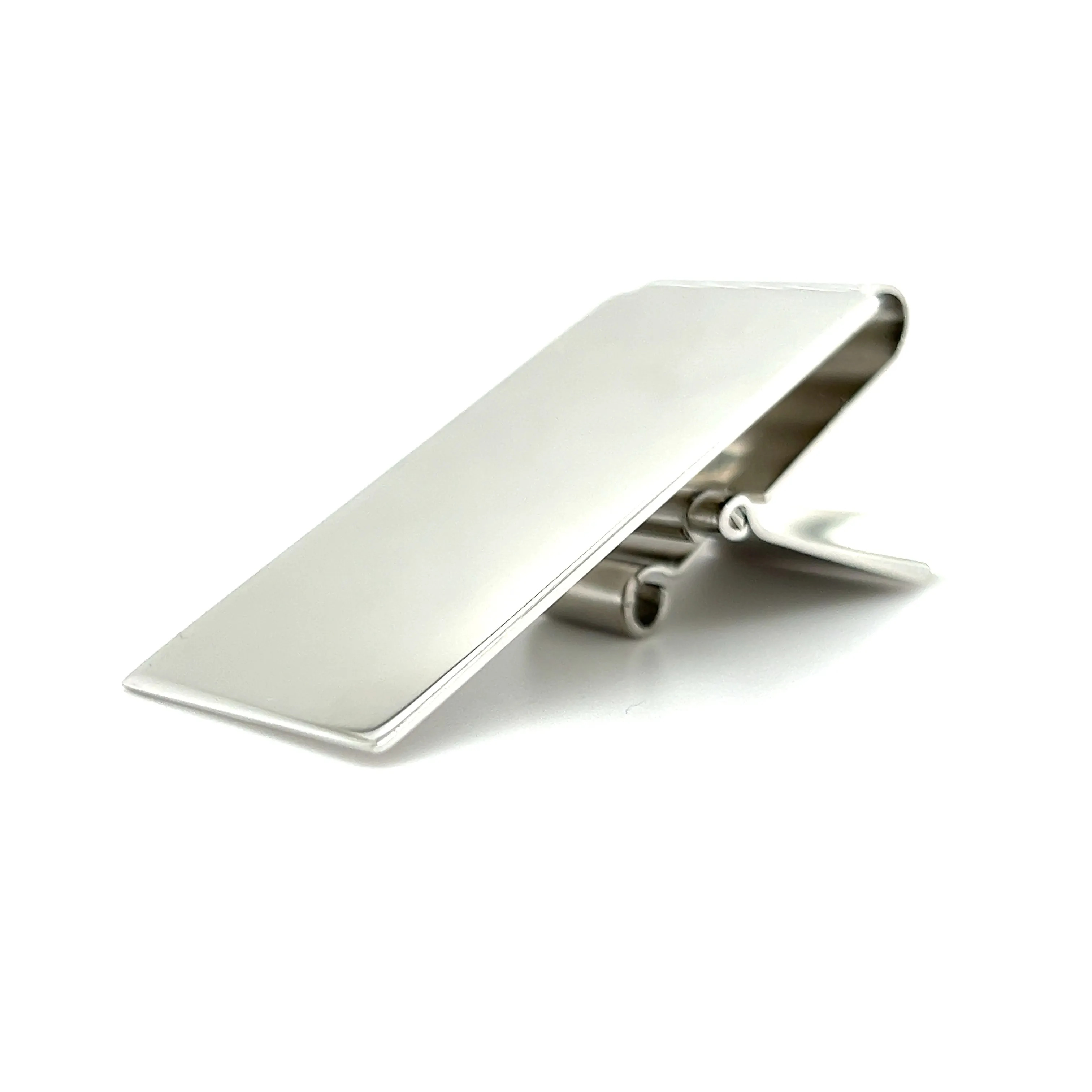 Hinged Money Clip with Rhodium Plating in Stainless Steel