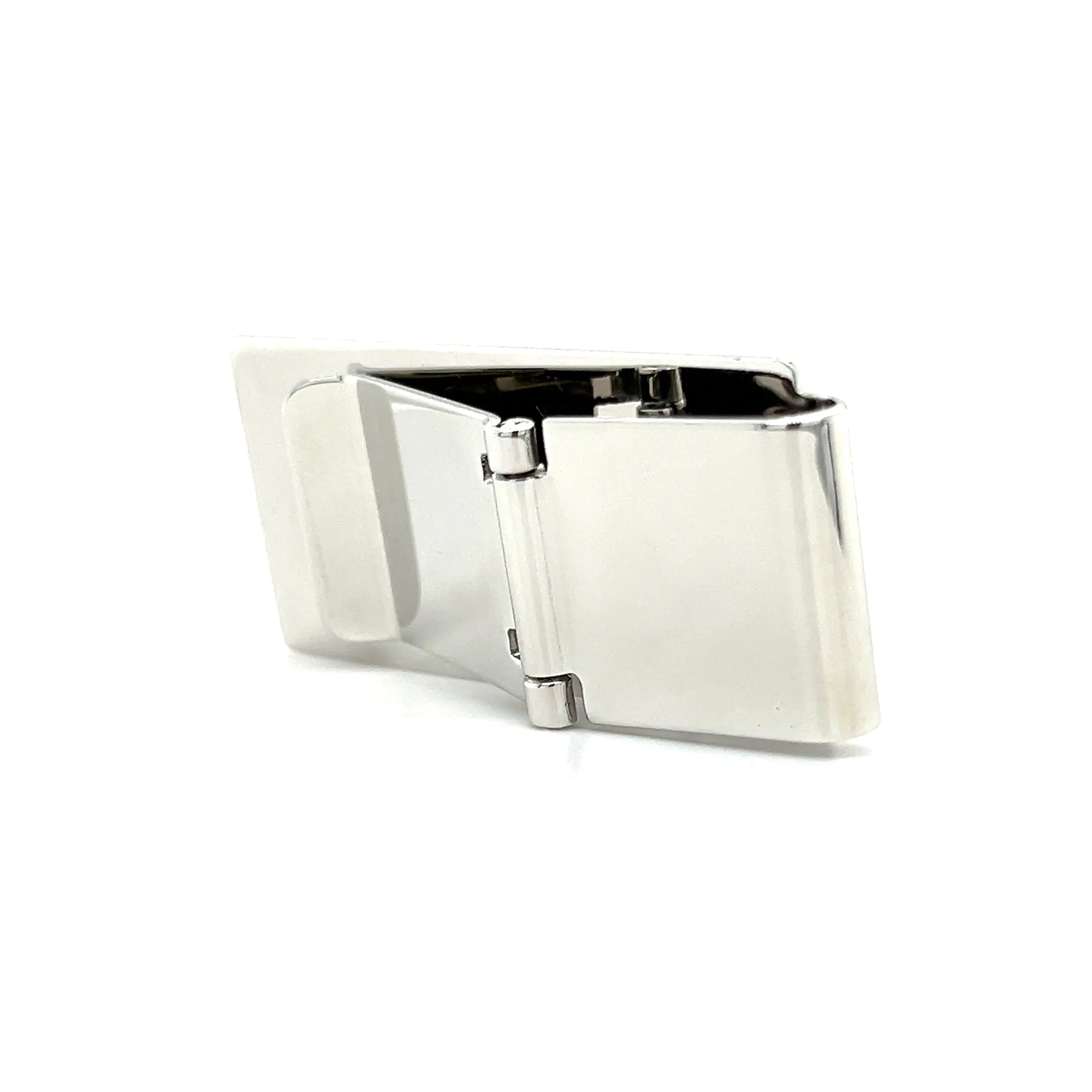 Hinged Money Clip with Rhodium Plating in Stainless Steel