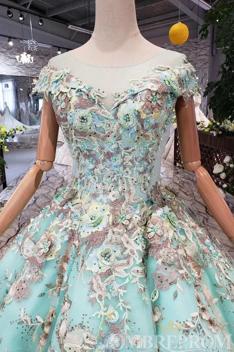 Impressive Lace Up Round Neck Ball Gown Prom Dresses with Beading