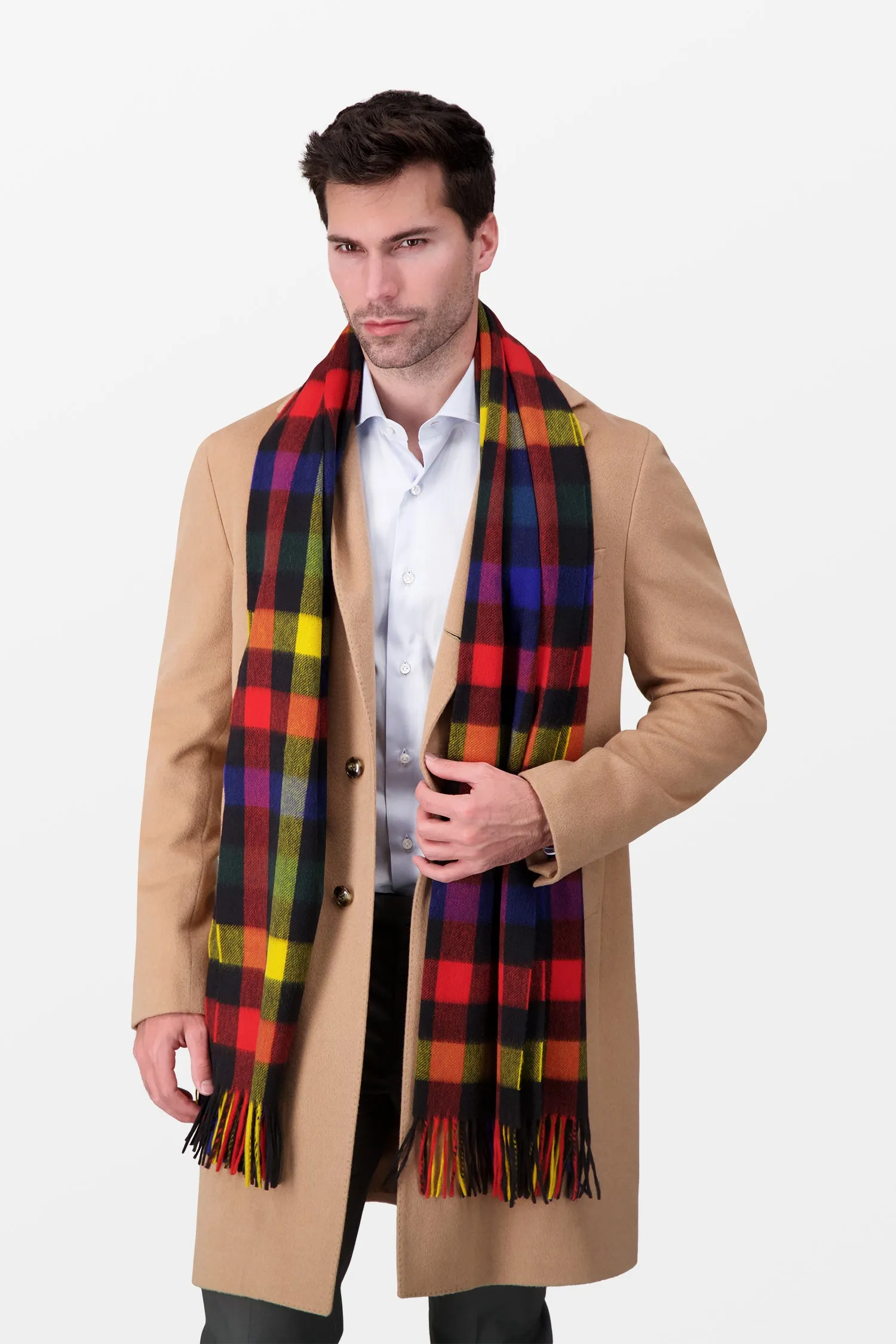 Joshua Ellis Multicolor Classic Check Ripple Scarf