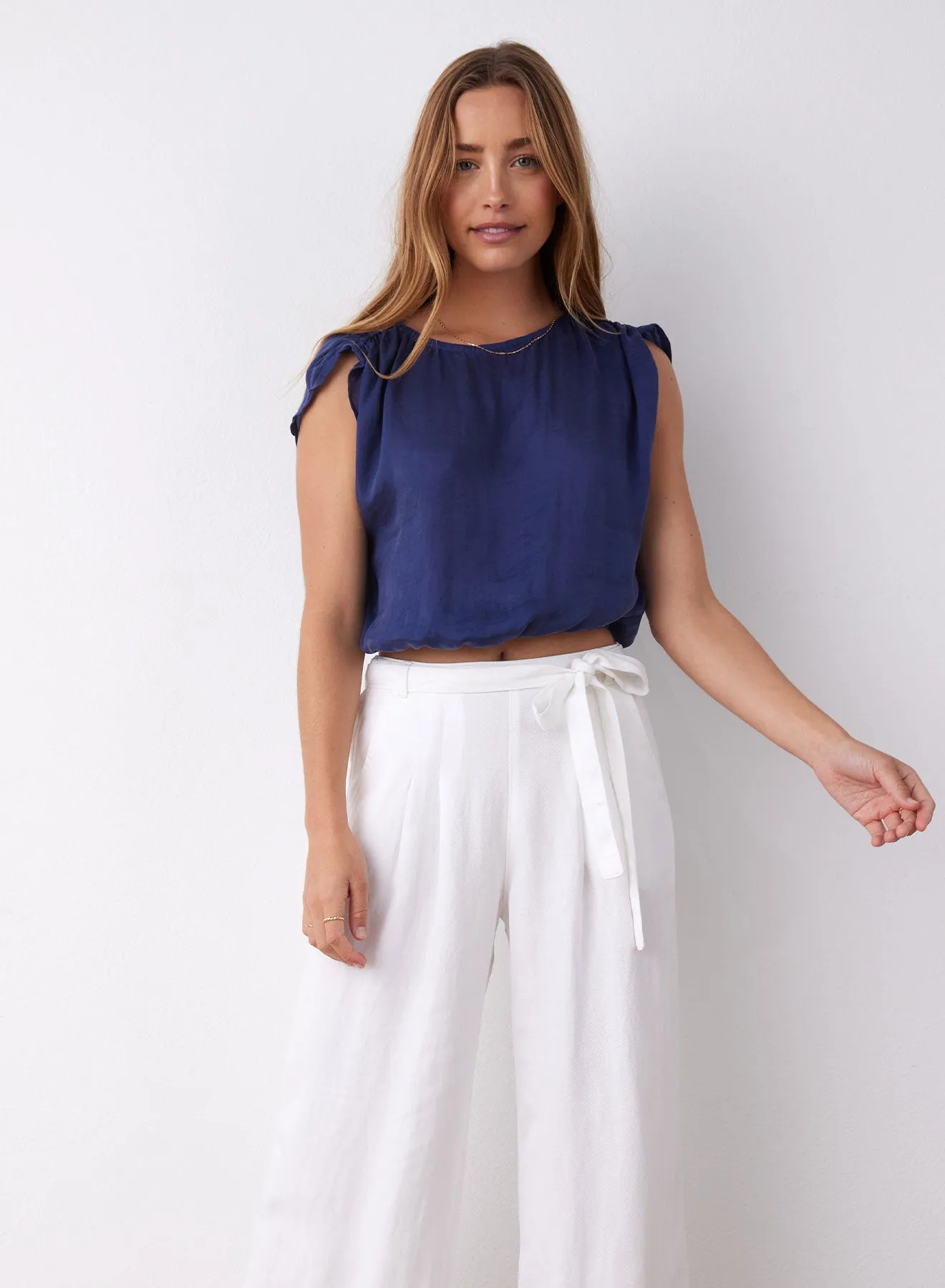 Keyhole Back Tencel Tee - Summer Night