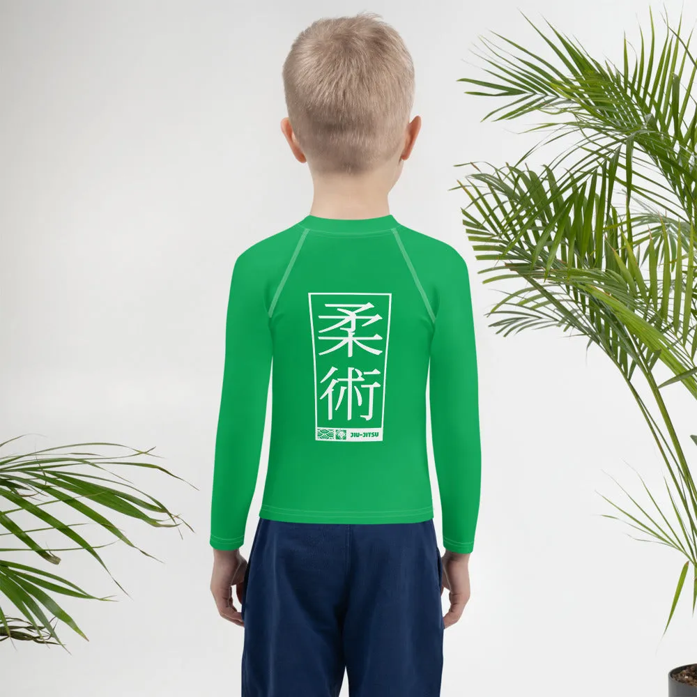 Kid's Boys Long Sleeve BJJ Rash Guard Jiu-Jitsu 009 - Jade