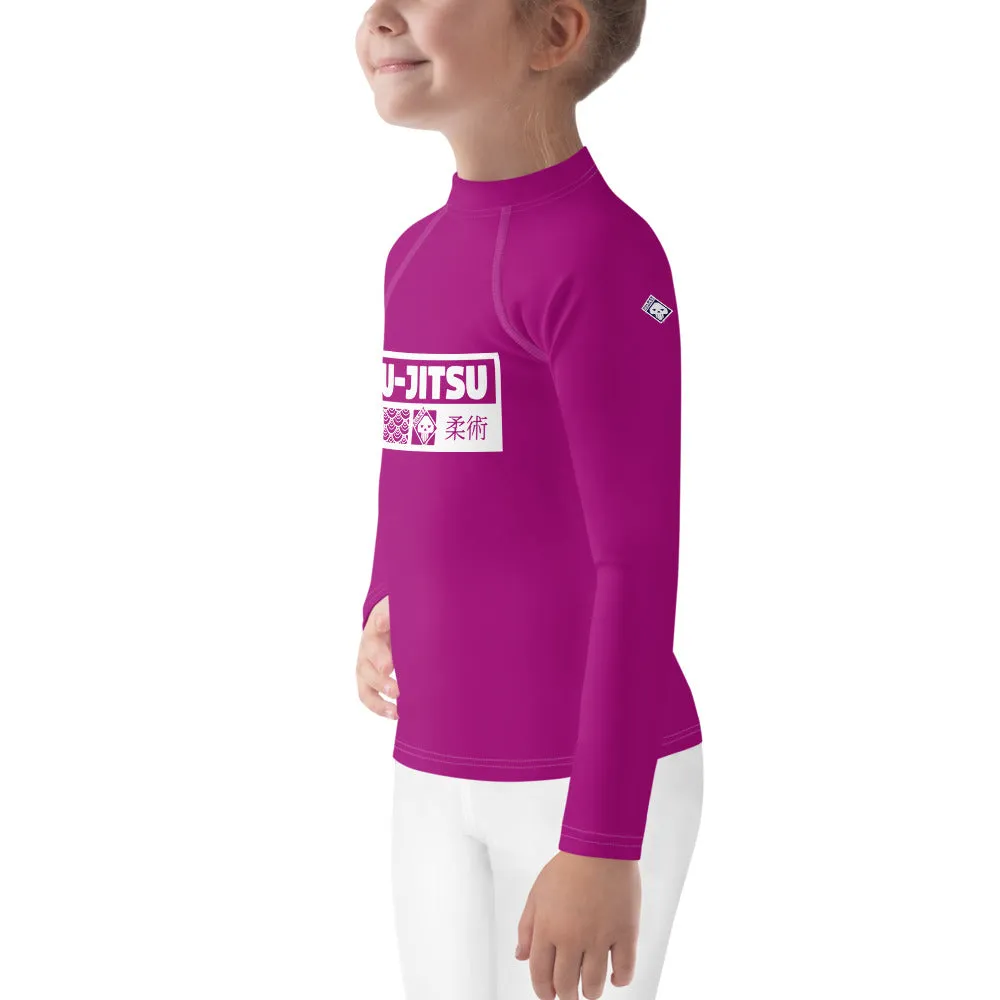 Kid's Girls Long Sleeve BJJ Rash Guard Jiu-Jitsu 014 - Fresh Eggplant