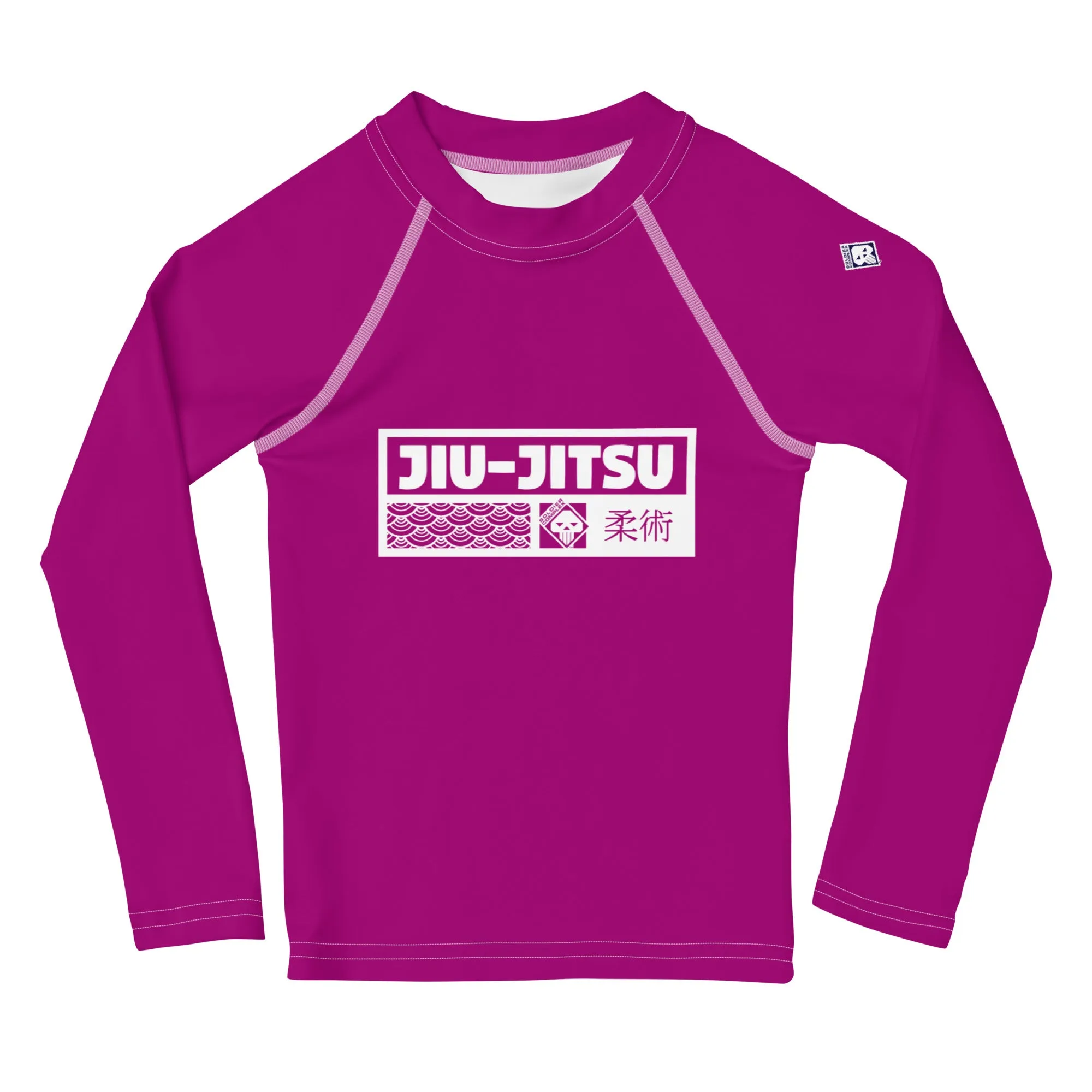 Kid's Girls Long Sleeve BJJ Rash Guard Jiu-Jitsu 014 - Fresh Eggplant