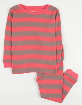 Kids Two Piece Rose & Antler Stripes Pajamas